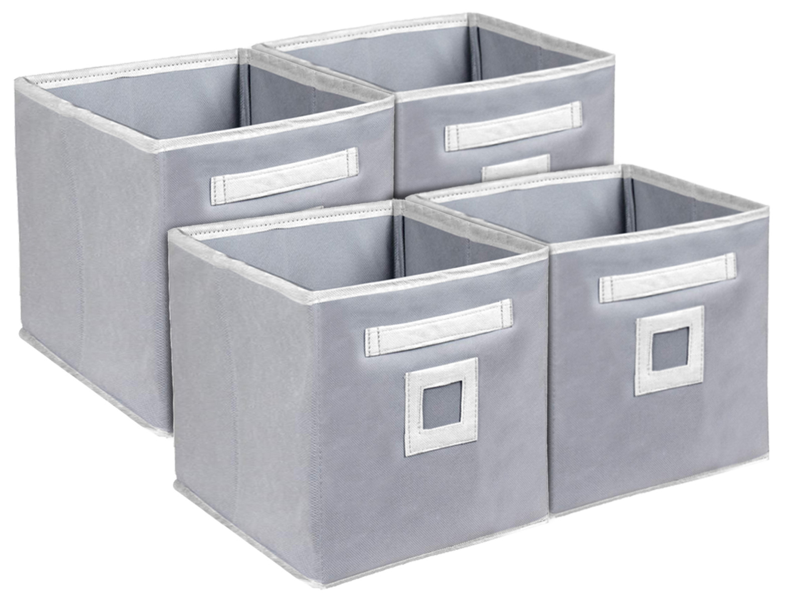 Kuber Industries Non Woven Fabric Foldable Storage Cube Toy,Books,Shoes Storage Box With Handle,Extra Large (Grey)-KUBMART2119
