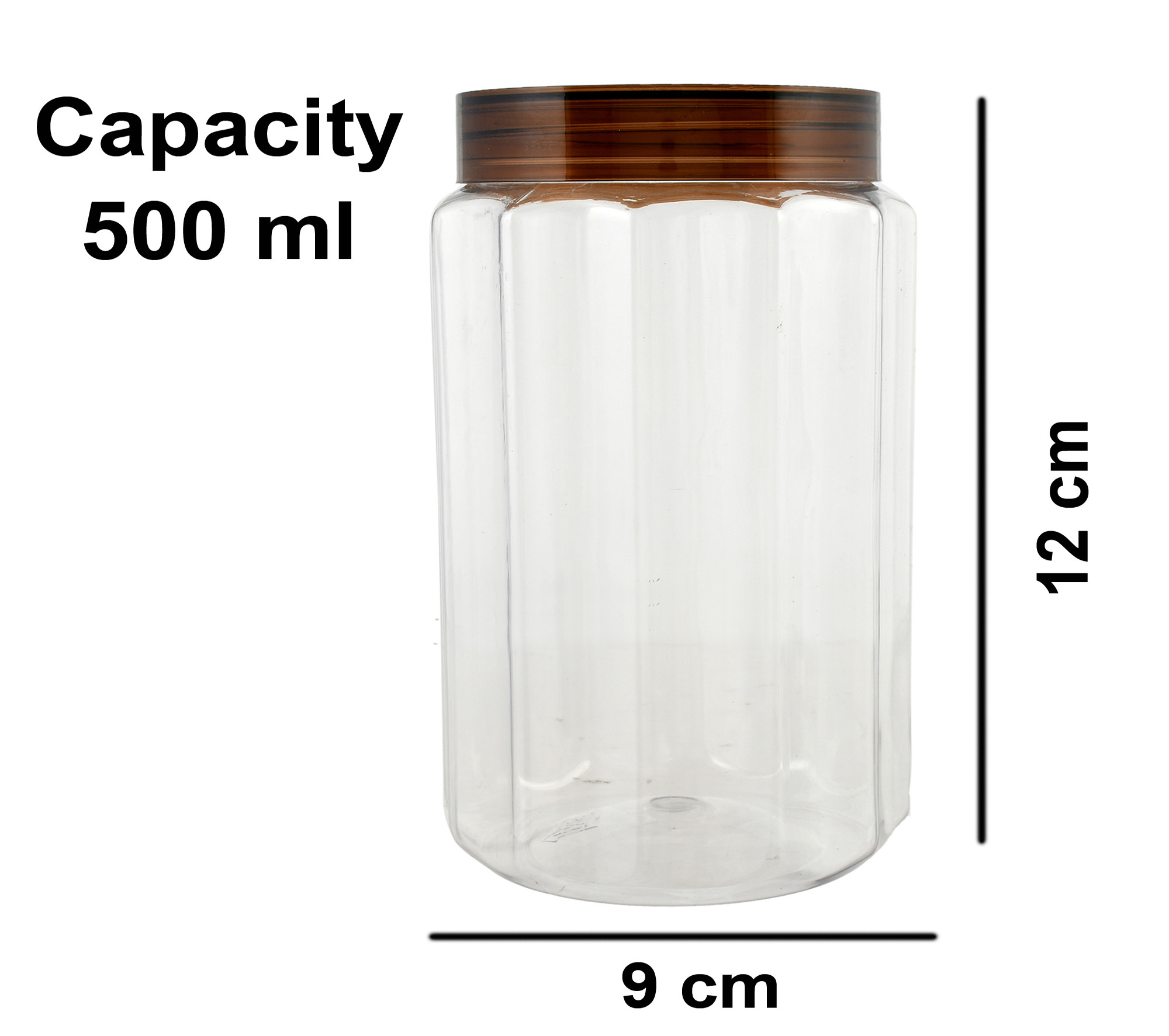 Kuber Industries Opal Airtight Food Storage Containers Kitchen Containers for Storage Set Plastic Storage Box for Kitchen Airtight Containers Storage Jar Set for Kitchen Storage (500 ml, Brown)