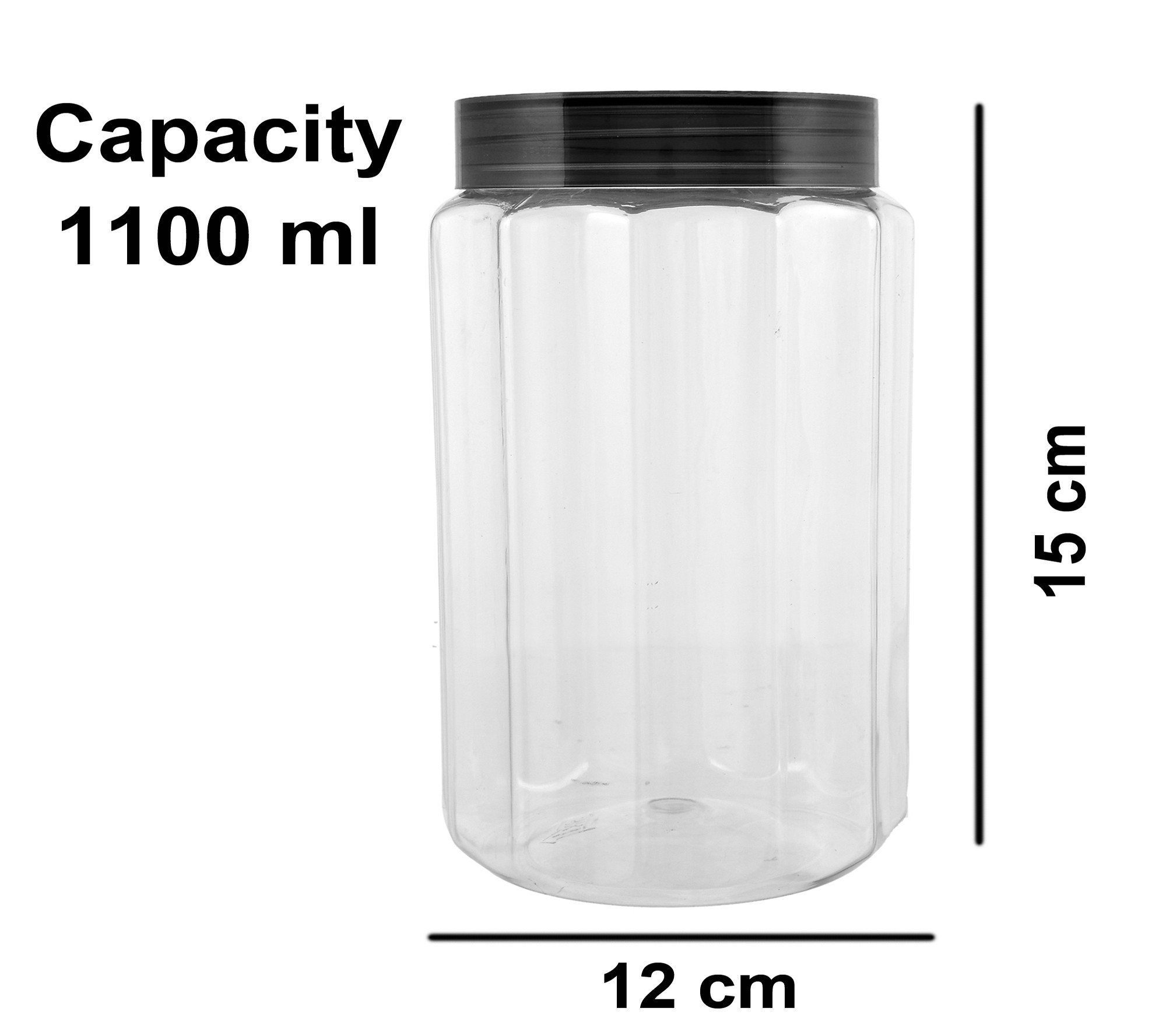 Kuber Industries Opal Airtight Food Storage Containers Kitchen Containers for Storage Set Plastic Storage Box for Kitchen Airtight Containers Storage Jar Set for Kitchen Storage (1100 ml, Grey)