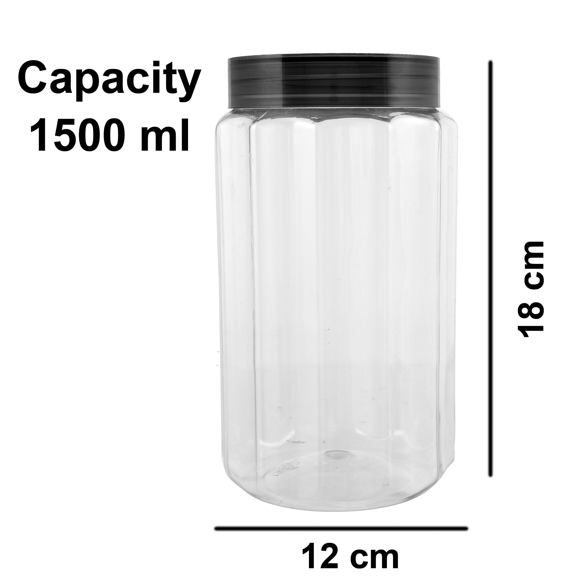 Kuber Industries Opal Airtight Food Storage Containers Kitchen Containers for Storage Set Plastic Storage Box for Kitchen Airtight Containers Storage Jar Set for Kitchen Storage (1500 ml, Grey)