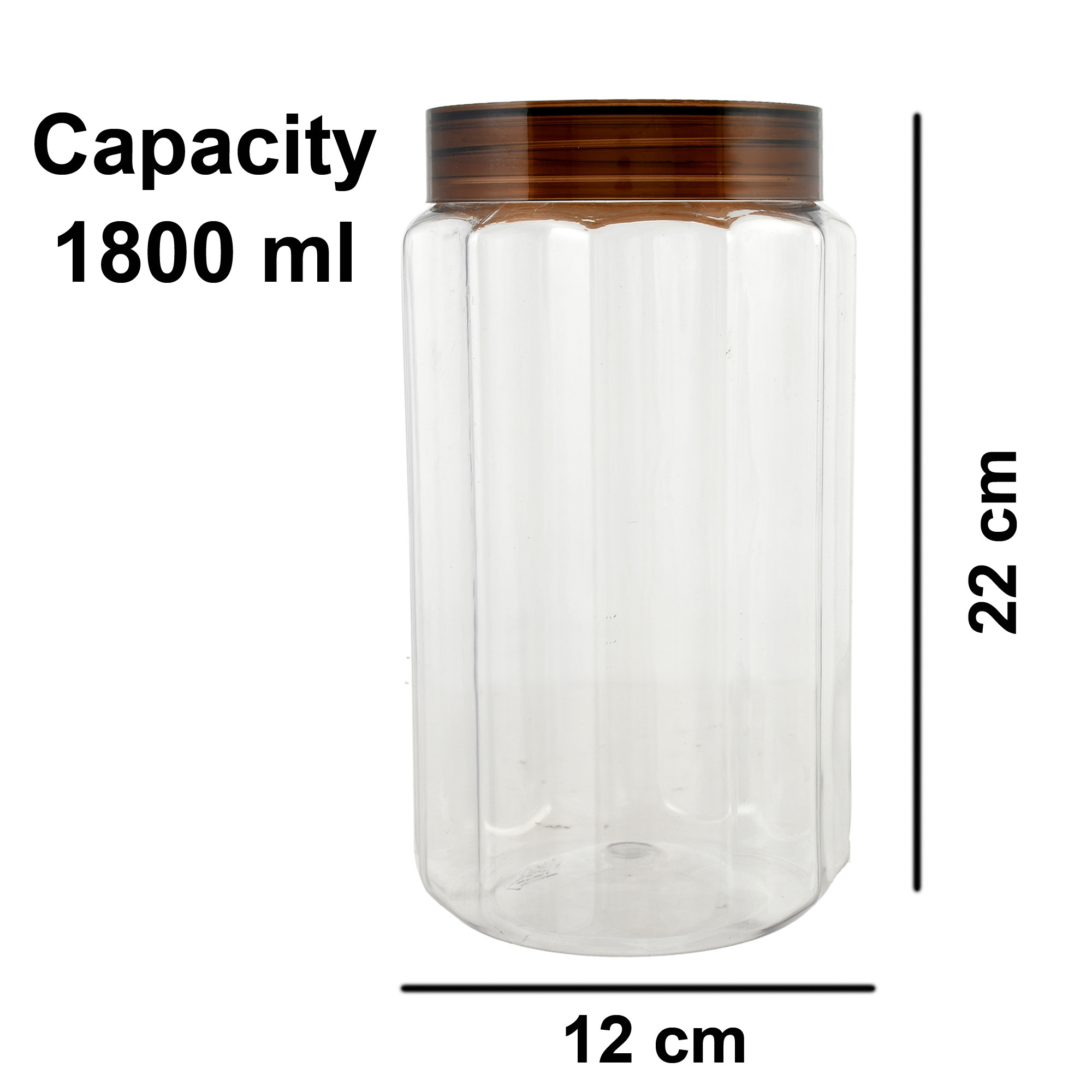 Kuber Industries Opal Airtight Food Storage Containers Kitchen Containers for Storage Set Plastic Storage Box for Kitchen Airtight Containers Storage Jar Set for Kitchen Storage (1800 ml, Brown)