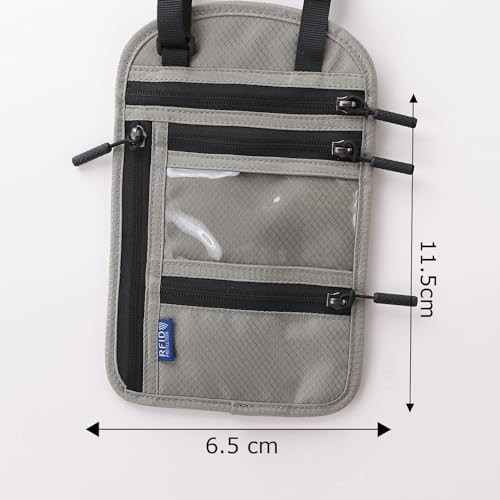 Kuber Industries Paspport Holder for Men & Women|Multifunction Passport Cover Bag|Nylon Passport Pouch for Luggage (Grey)