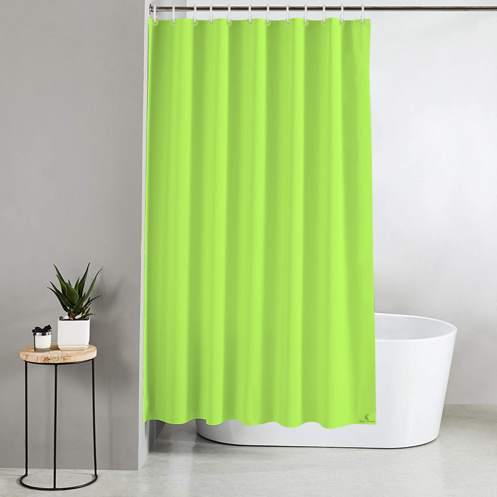 Kuber Industries PEVA Shower Curtain Liner , Heavy Duty Plastic Shower Curtain With Hooks for Bathroom, Bathtub, 70&quot; x 80&quot;, Green-33_S_KUBQMART11536