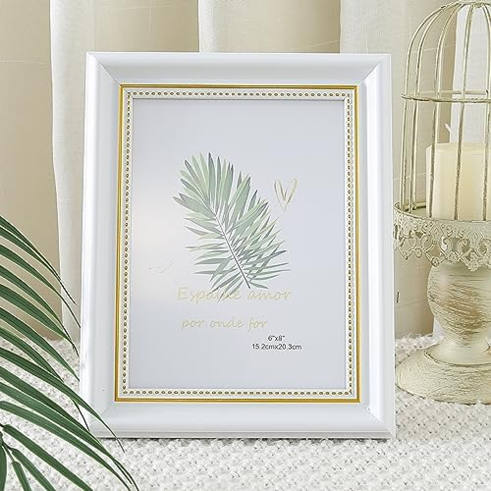 Kuber Industries Photo Frame For Home DÃ©cor|Use Horizontal &amp; Vertical|Crystal Clear Glass|Perfect For Home, Office And Shop &quot;16.7x21.8CM&quot; (White)