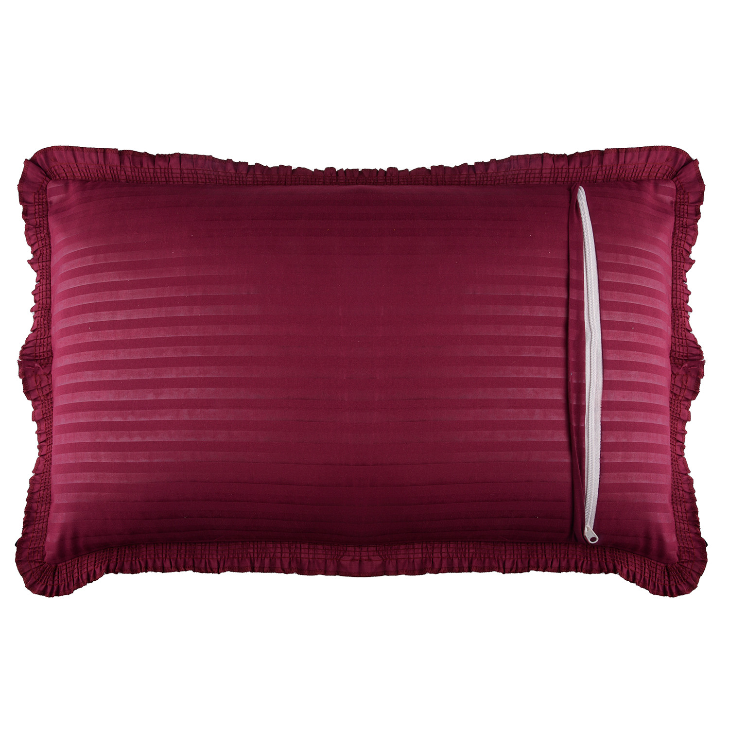 Kuber Industries Pillow Cover | Cotton Pillow Cover Set | Cushion Pillow Cover Set | Premium Pillow Cover Set for Bedroom | Lining Frill Pillow Cover Set |Maroon