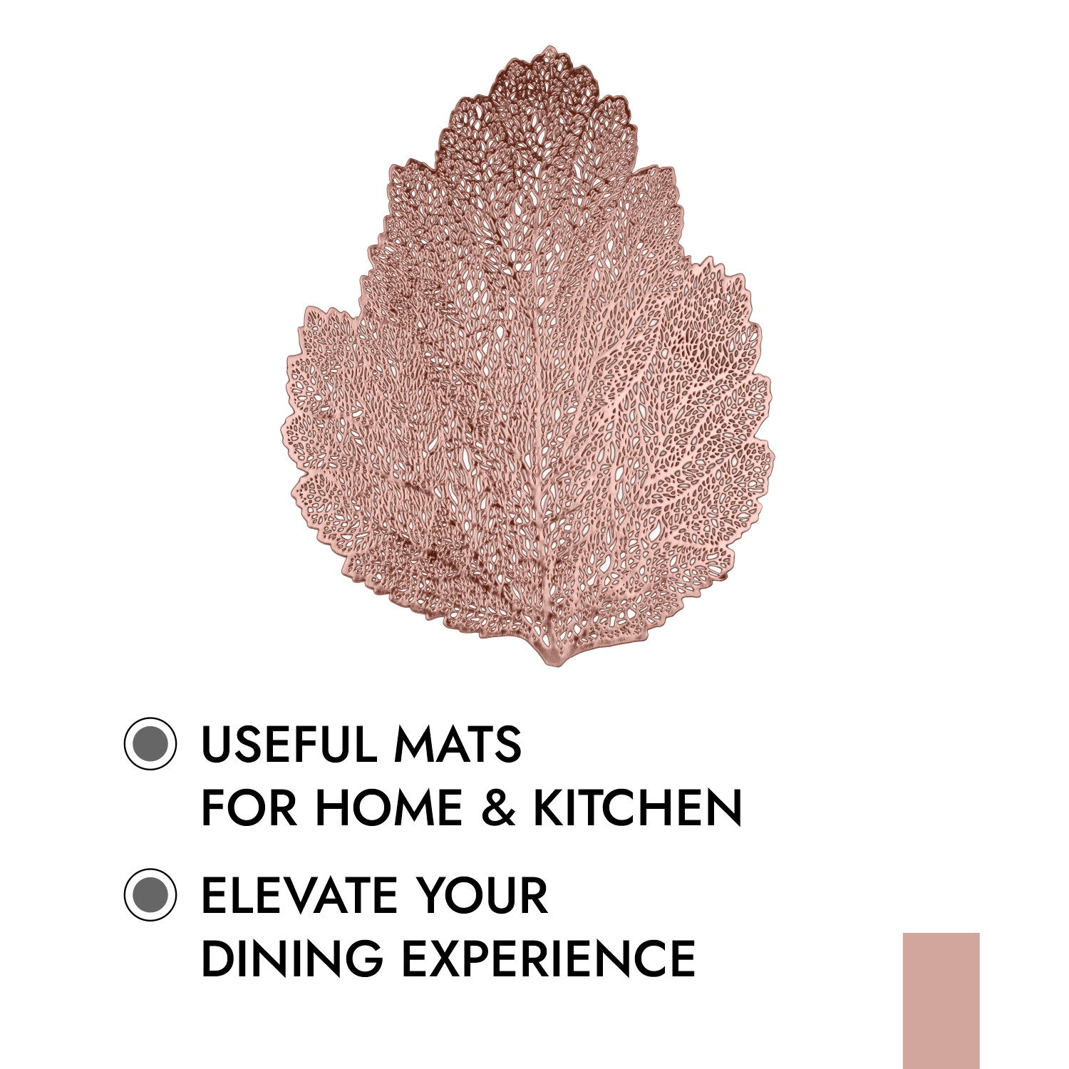 Kuber Industries Placemat | Placemats for Dining Room | Designer Table Mat Set | Placemats for Kitchen Table | Side Table Placemats | Patta Shape Placemat |Copper