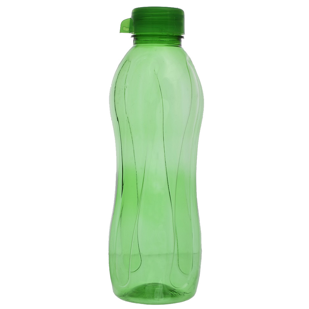 Kuber Industries Plastic Aqua Fridge Water Bottle with Lid (1000ml, Green & Pink)-KUBMART516
