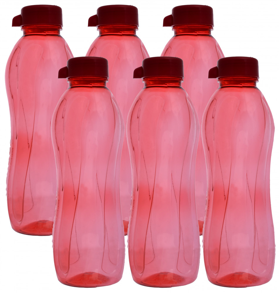 Kuber Industries Plastic Aqua Fridge Water Bottle with Lid (1000ml, Pink)-KUBMART500