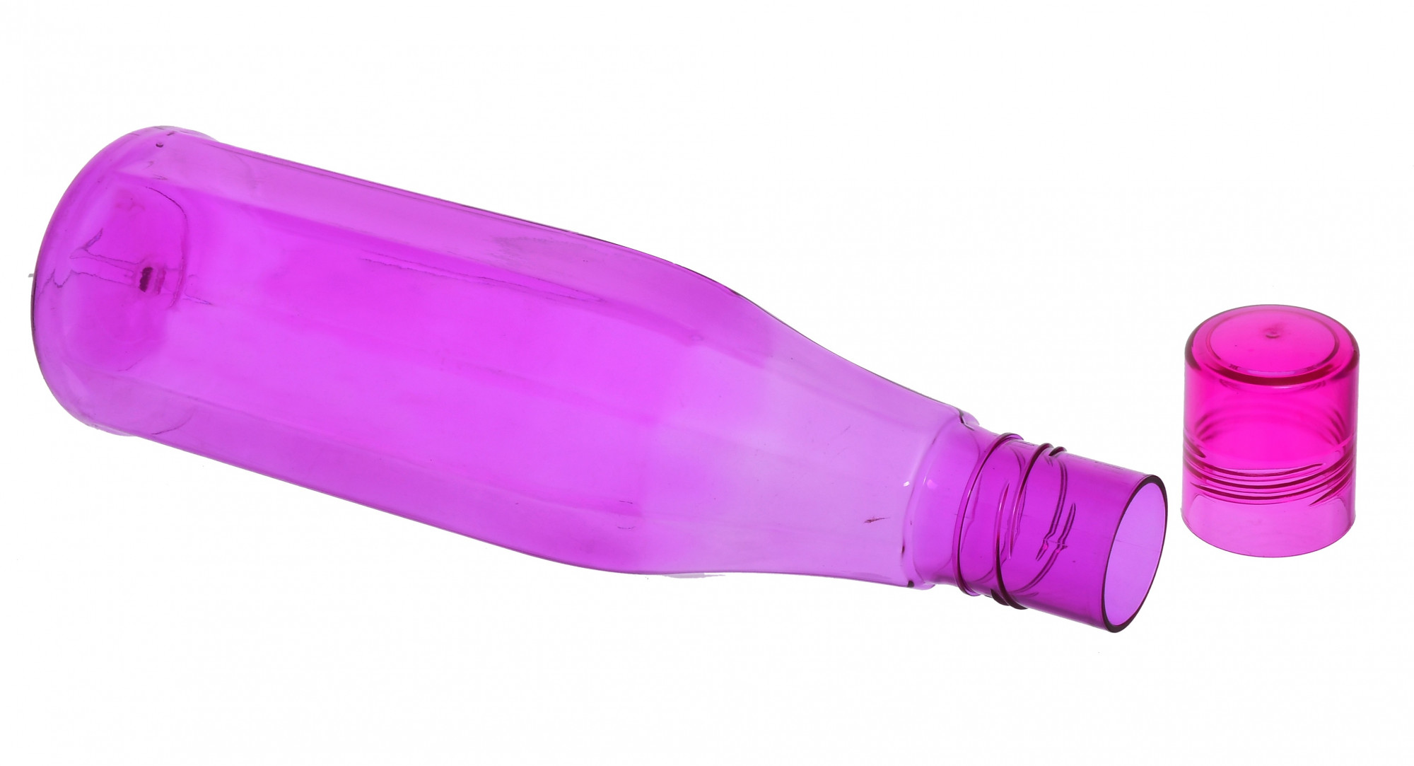 Kuber Industries Plastic Coral Fridge Water Bottle Set with Lid (1000ml, Purple & Green)-KUBMART440