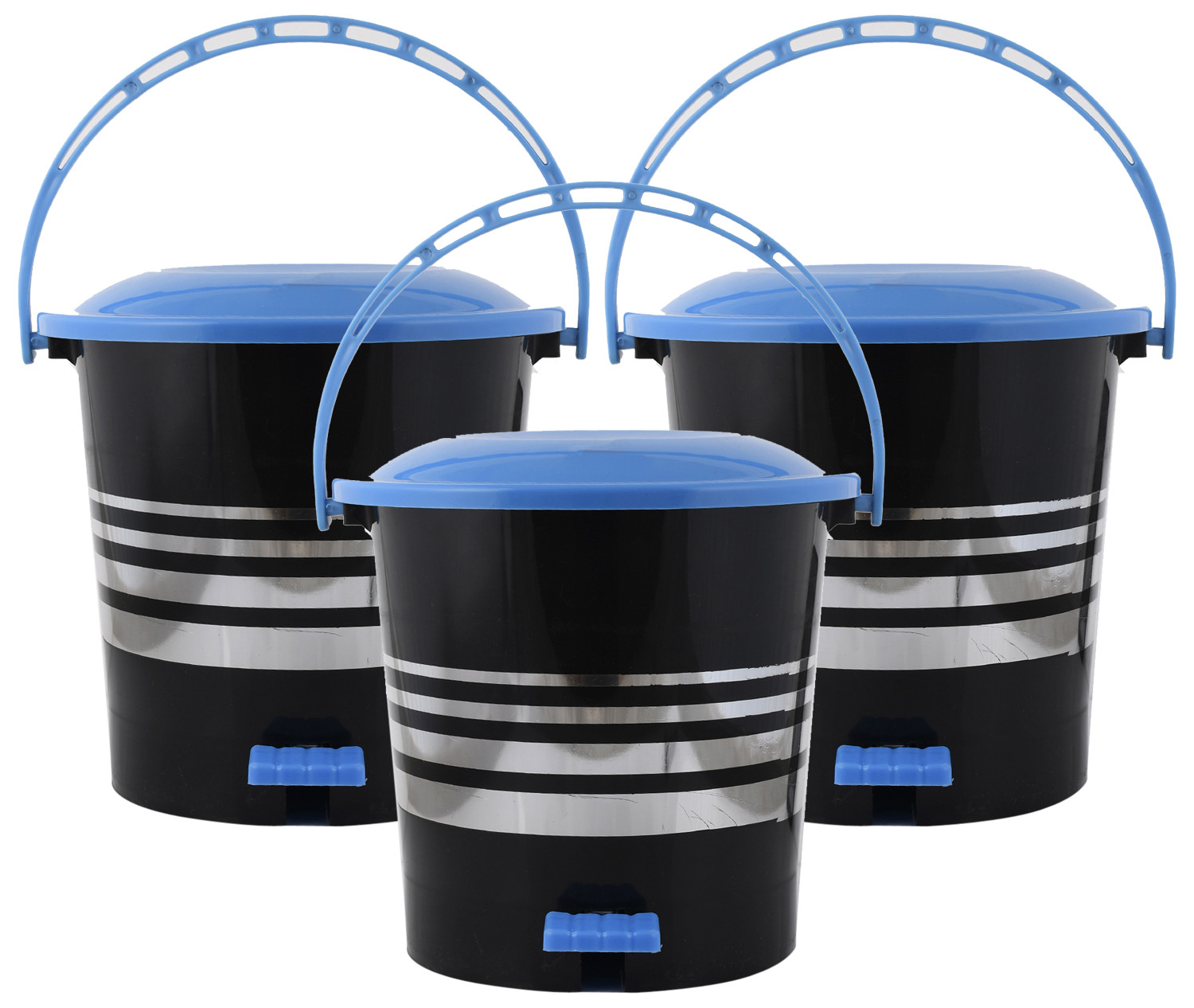 Kuber Industries Plastic Dustbin Garbage Bin with Handle,10 Liters (Blue) -CTKTC38017