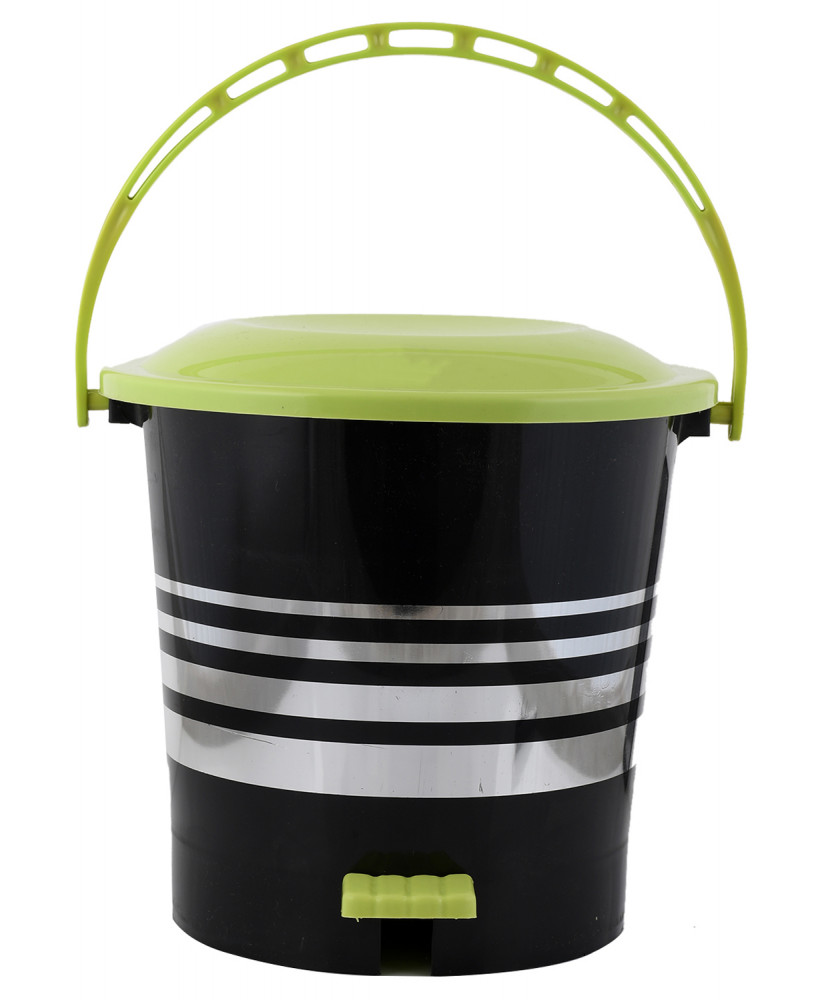 Kuber Industries Plastic Dustbin Garbage Bin with Handle,10 Liters (Green) -CTKTC38023