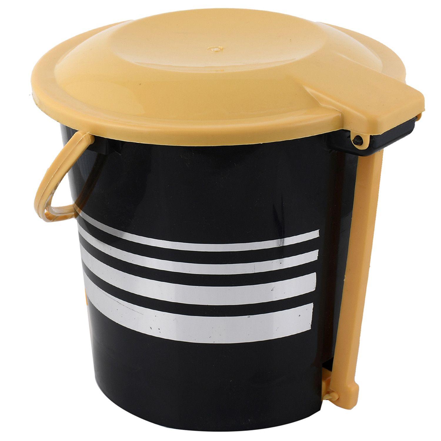Kuber Industries Plastic Dustbin Garbage Bin with Handle,10 Liters (Yellow) -CTKTC38005