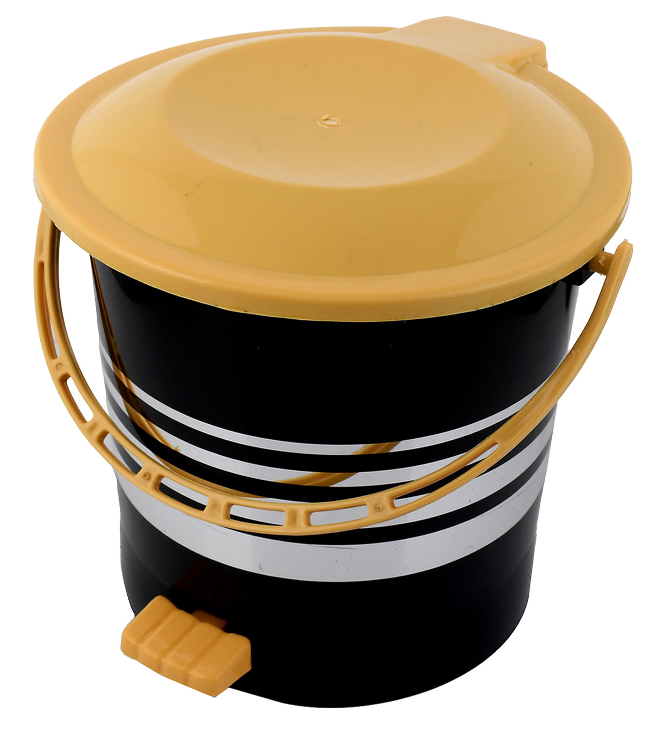 Kuber Industries Plastic Dustbin Garbage Bin with Handle,10 Liters (Yellow) -CTKTC38005
