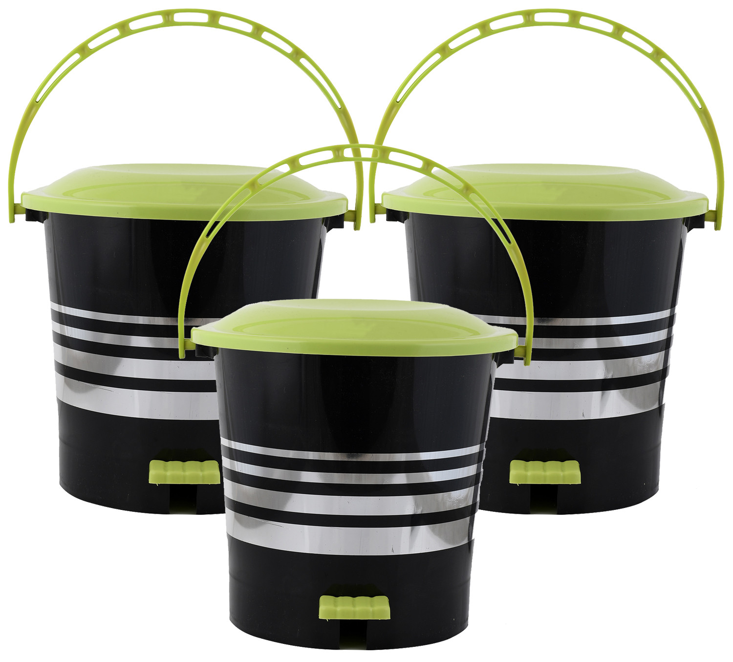 Kuber Industries Plastic Dustbin Garbage Bin with Handle,5 Liters (Green) -CTKTC37981