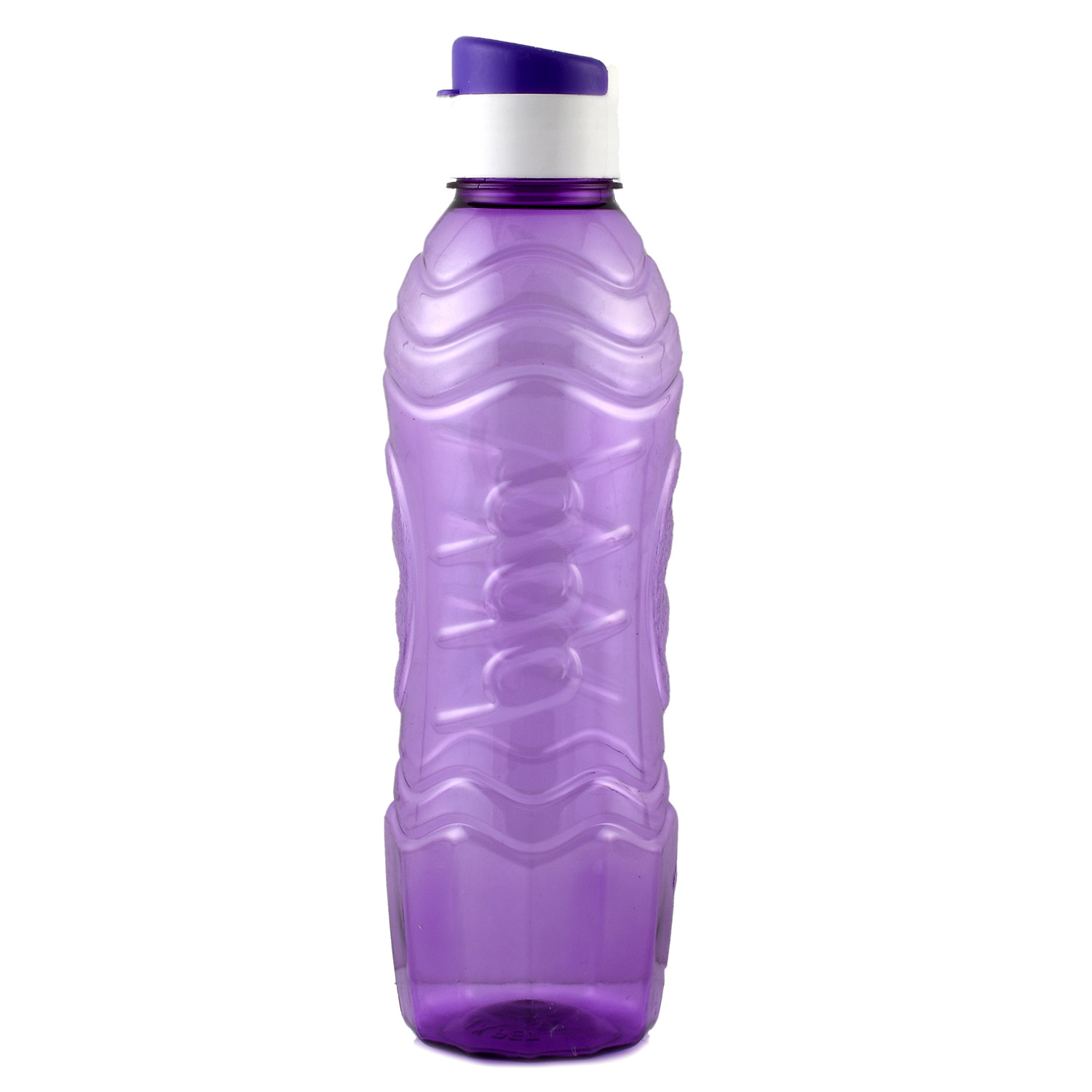 Kuber Industries Plastic Fridge Water Bottle Set with Flip Cap (1000ml, Blue & Purple)-KUBMART1444