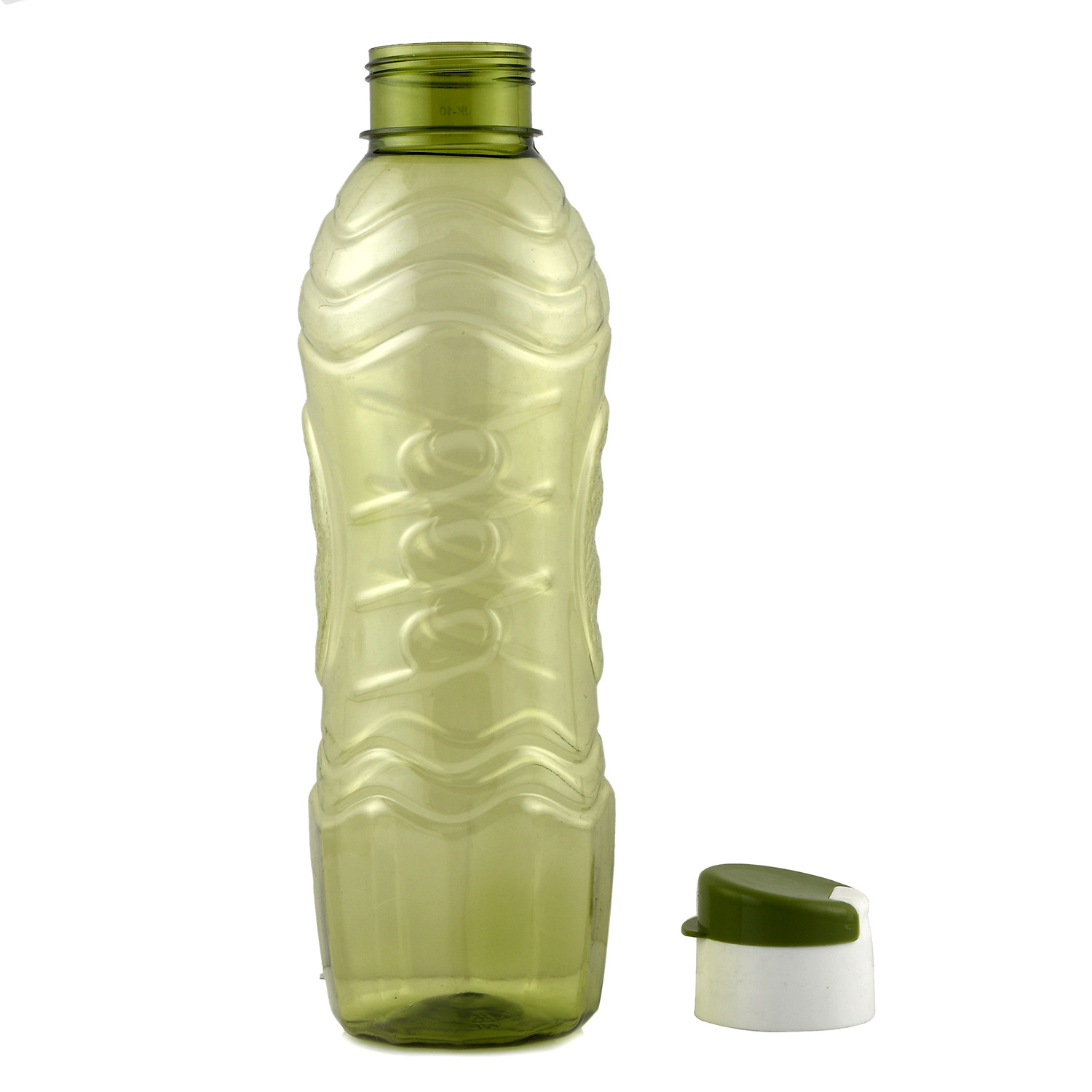 Kuber Industries Plastic Fridge Water Bottle Set with Flip Cap (1000ml, Green & Sky Blue & Orange)-KUBMART1540