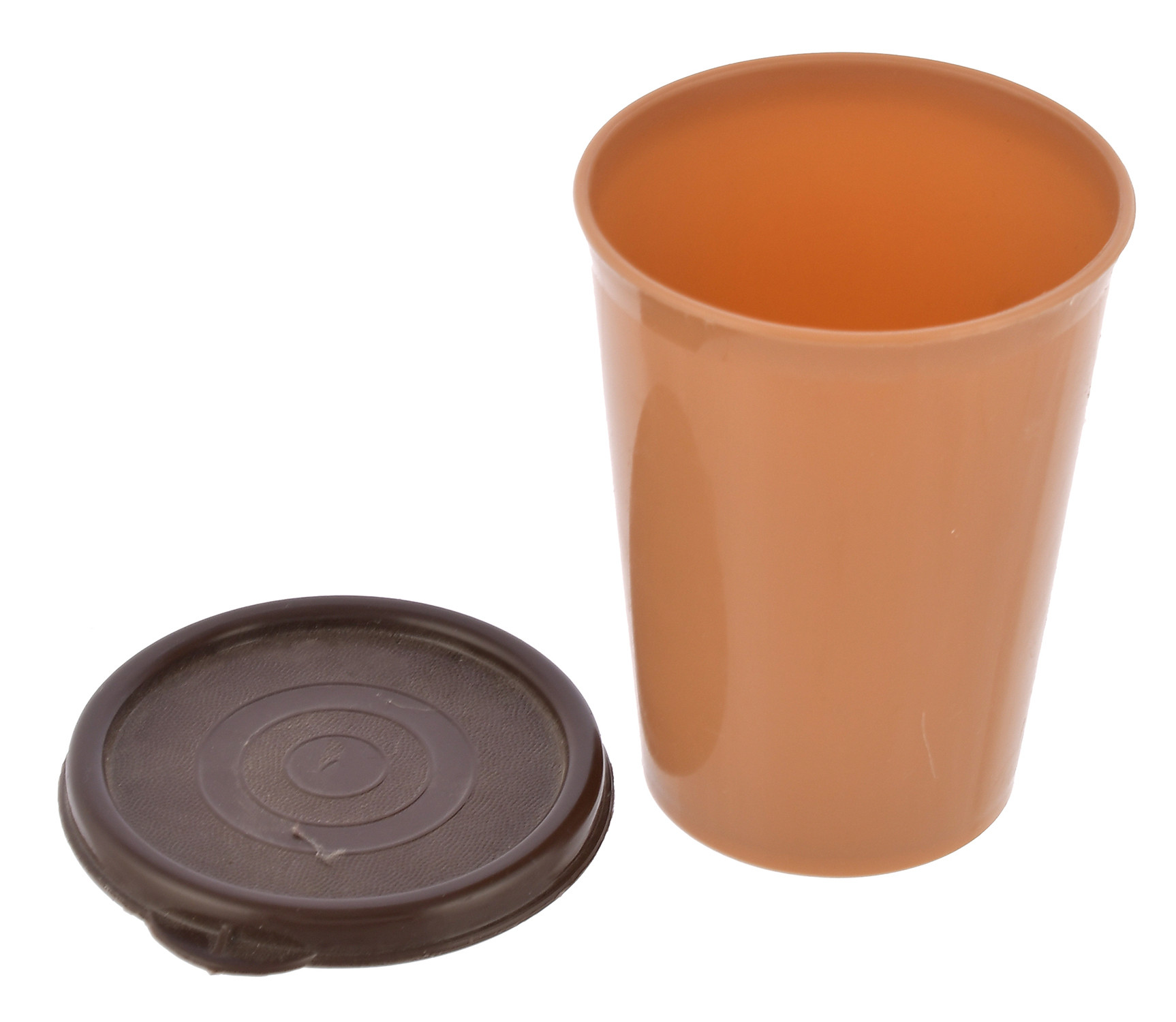 Kuber Industries Plastic Glass/Tumbler With Lid, 300ml-(Coffee)-HS43KUBMART25671
