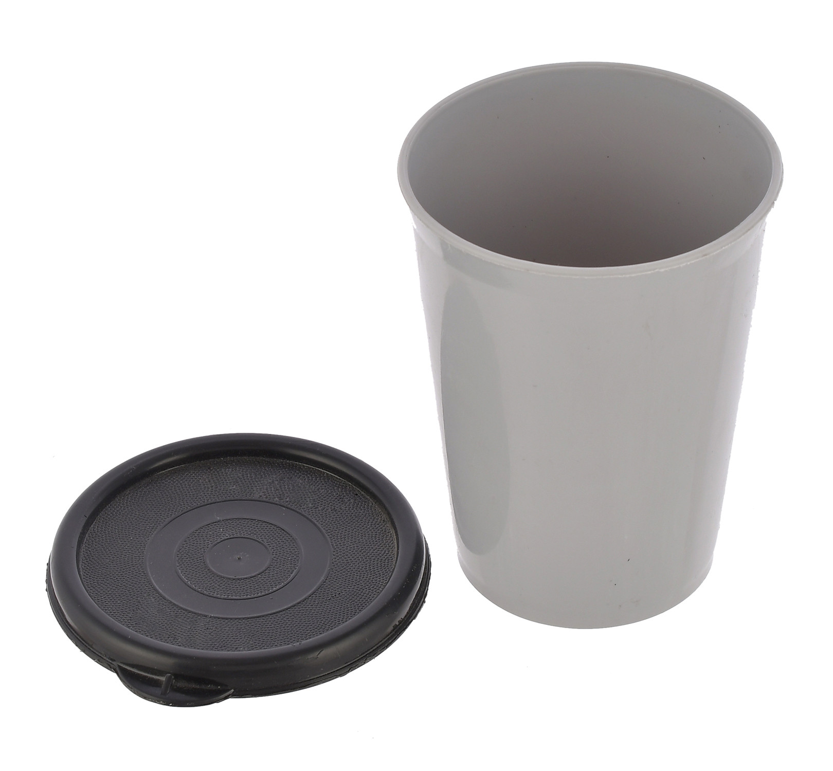 Kuber Industries Plastic Glass/Tumbler With Lid, 300ml-(Grey & Coffee)-HS43KUBMART25679