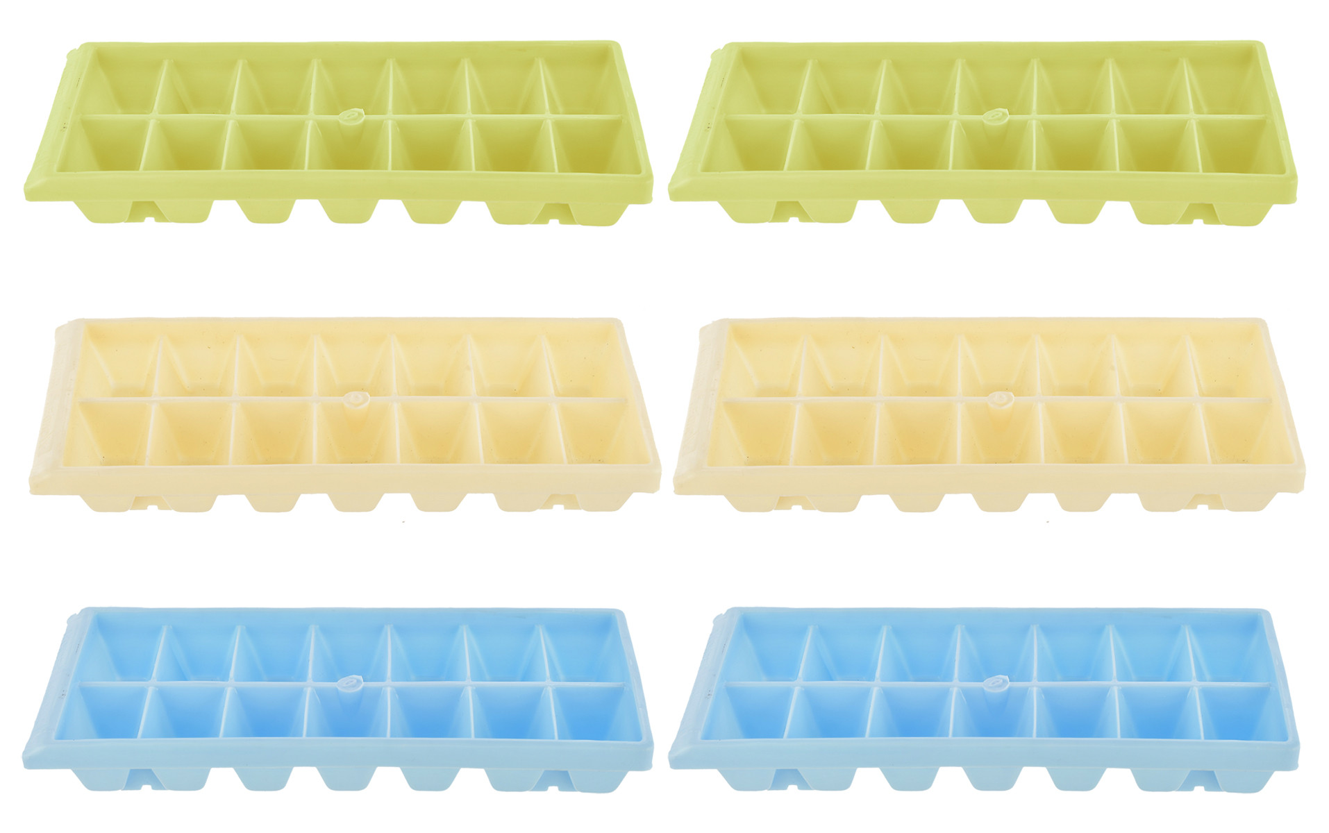 Kuber Industries Plastic Ice Cube Tray Set With 14 Section-(Cream & Green & Blue)-HS43KUBMART25795
