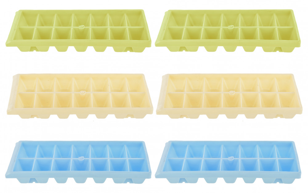 Kuber Industries Plastic Ice Cube Tray Set With 14 Section-(Cream &amp; Green &amp; Blue)-HS43KUBMART25795
