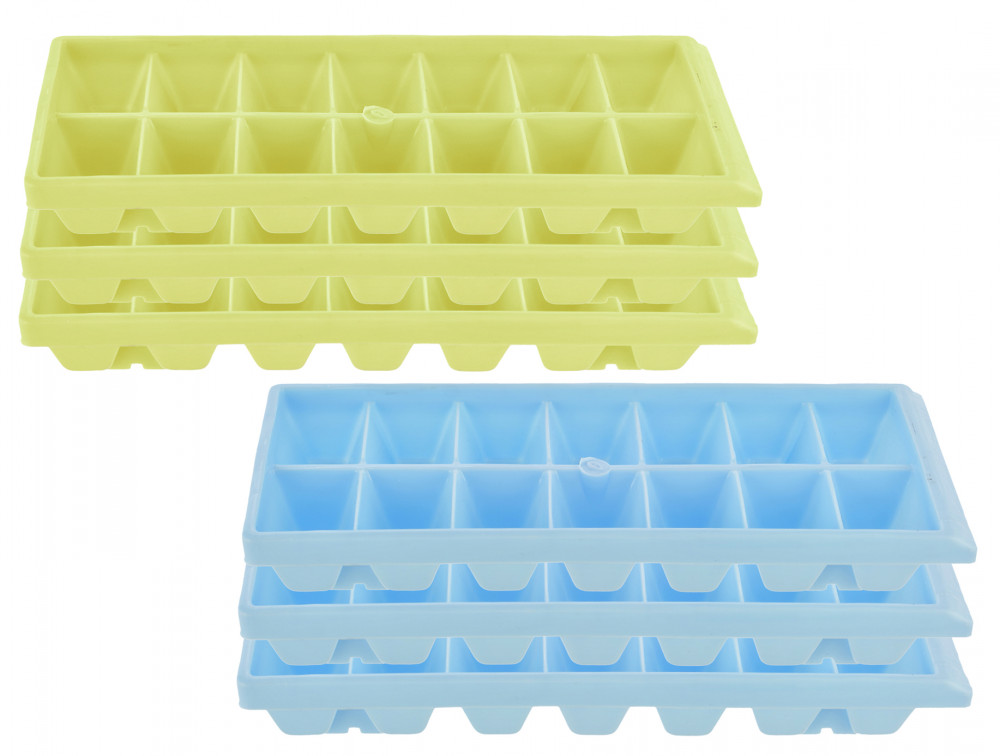 Kuber Industries Plastic Ice Cube Tray Set With 14 Section-(Green &amp; Blue)-HS43KUBMART25789