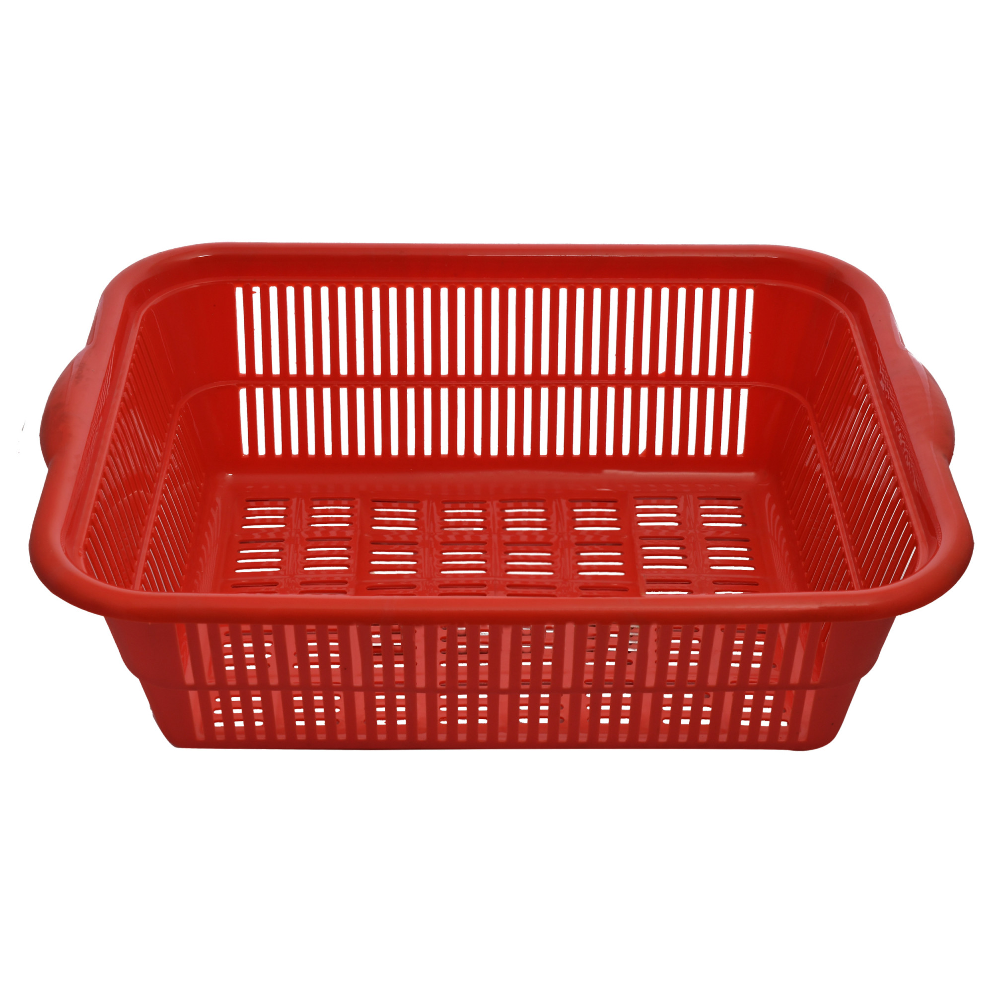 Kuber Industries Plastic Kitchen Dish Rack Drainer Vegetables And Fruits Basket Dish Rack Multipurpose Organizers ,Small Size,Green & Red