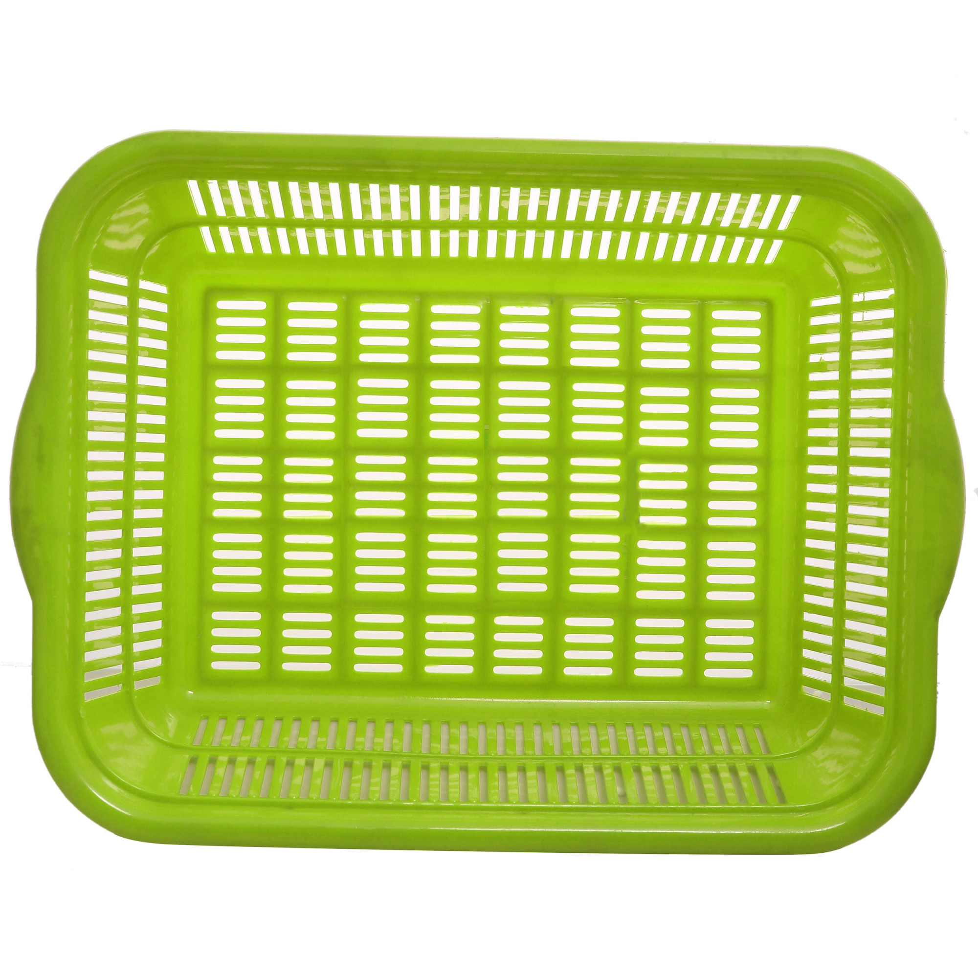 Kuber Industries Plastic Kitchen Medium Size Dish Rack Drainer Vegetables And Fruits Washing Basket Dish Rack Multipurpose Organizers (Green & Red)-KUBMART710