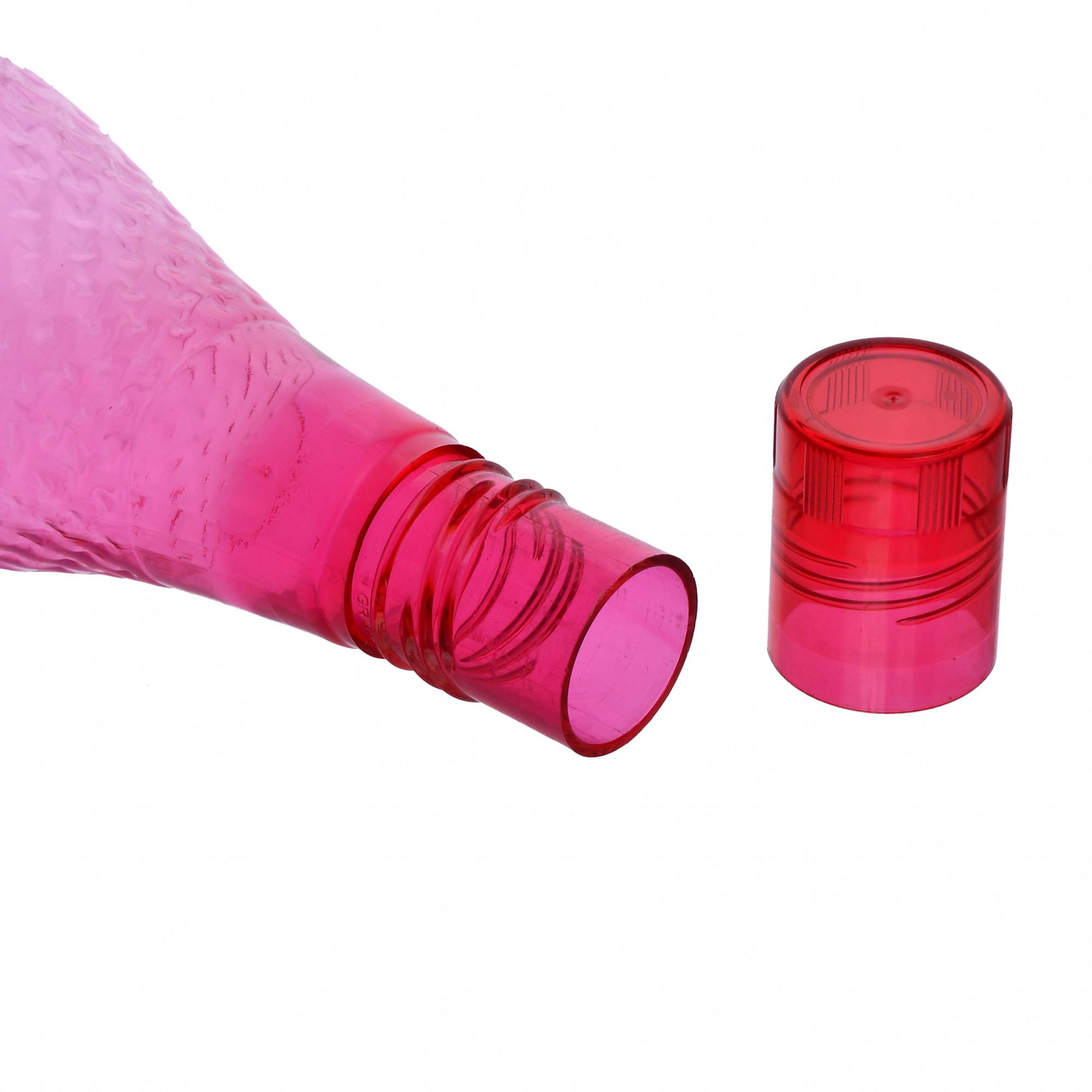 Kuber Industries Plastic Magna Fridge Water Bottle Set with Lid (1000ml, Pink)-KUBMART452