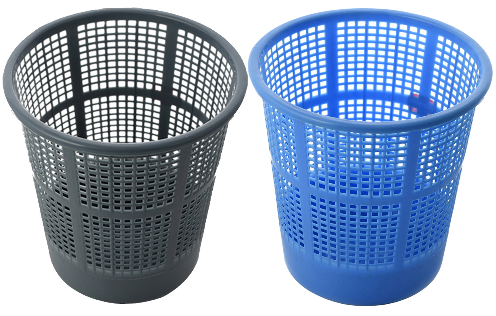 Kuber Industries Plastic Mesh Dustbin Garbage Bin for Office use, School, Bedroom,Kids Room, Home, Multi Purpose,5 Liters (Blue & Grey)