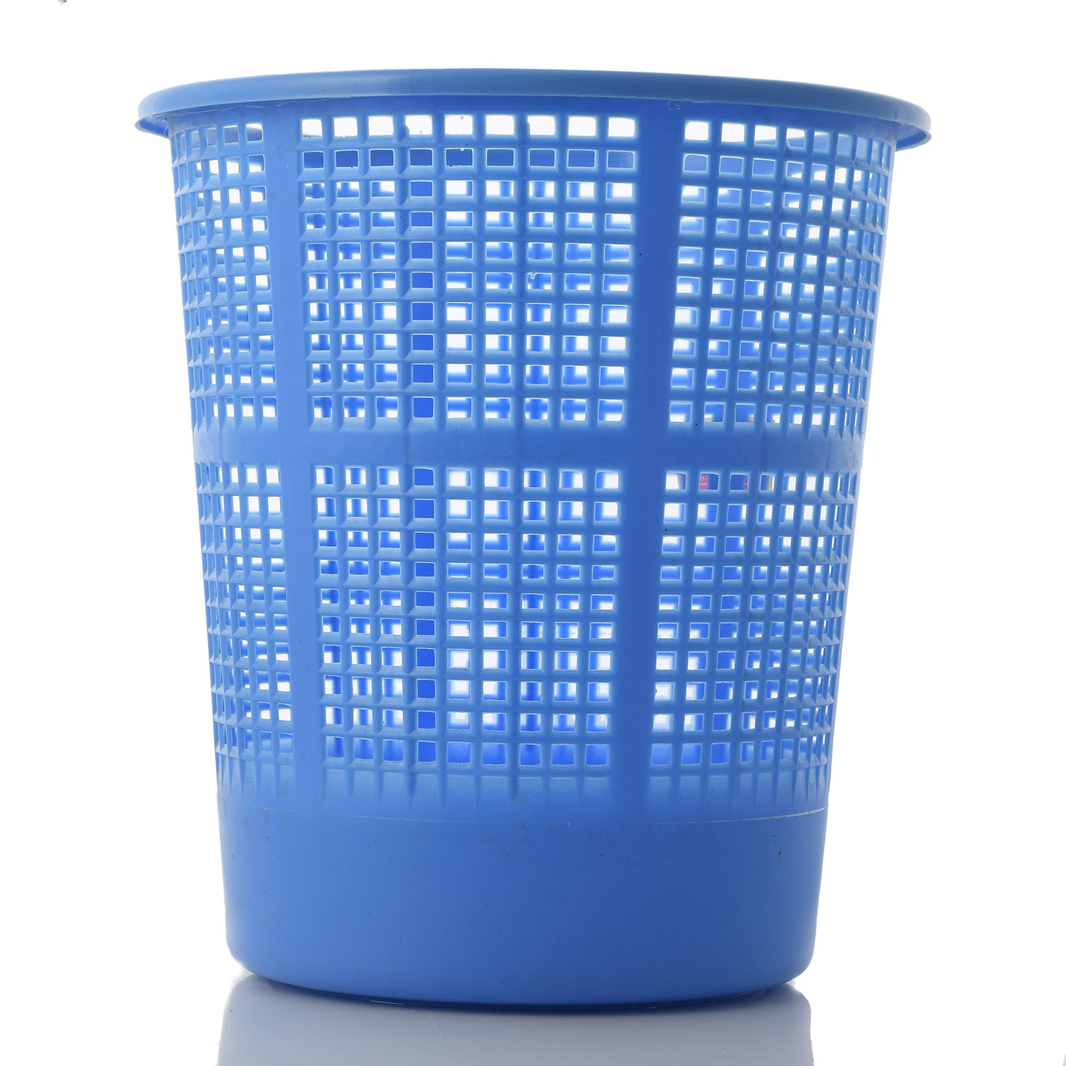 Kuber Industries Plastic Mesh Dustbin Garbage Bin for Office use, School, Bedroom,Kids Room, Home, Multi Purpose,5 Liters (Blue & Grey)