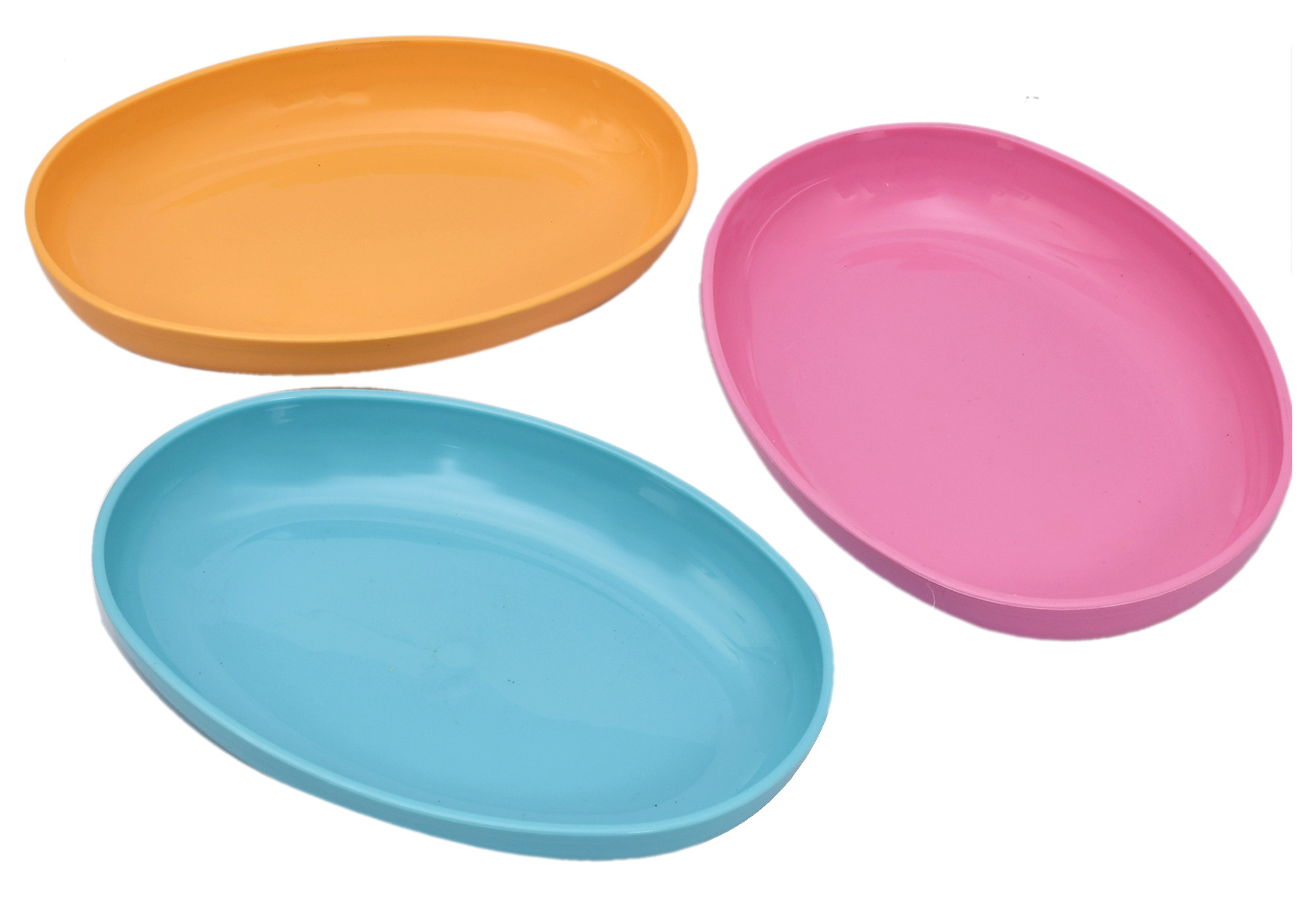 Kuber Industries Plastic Small Oval Design Bowl for Serving Snacks,Salad,Food (Multi)