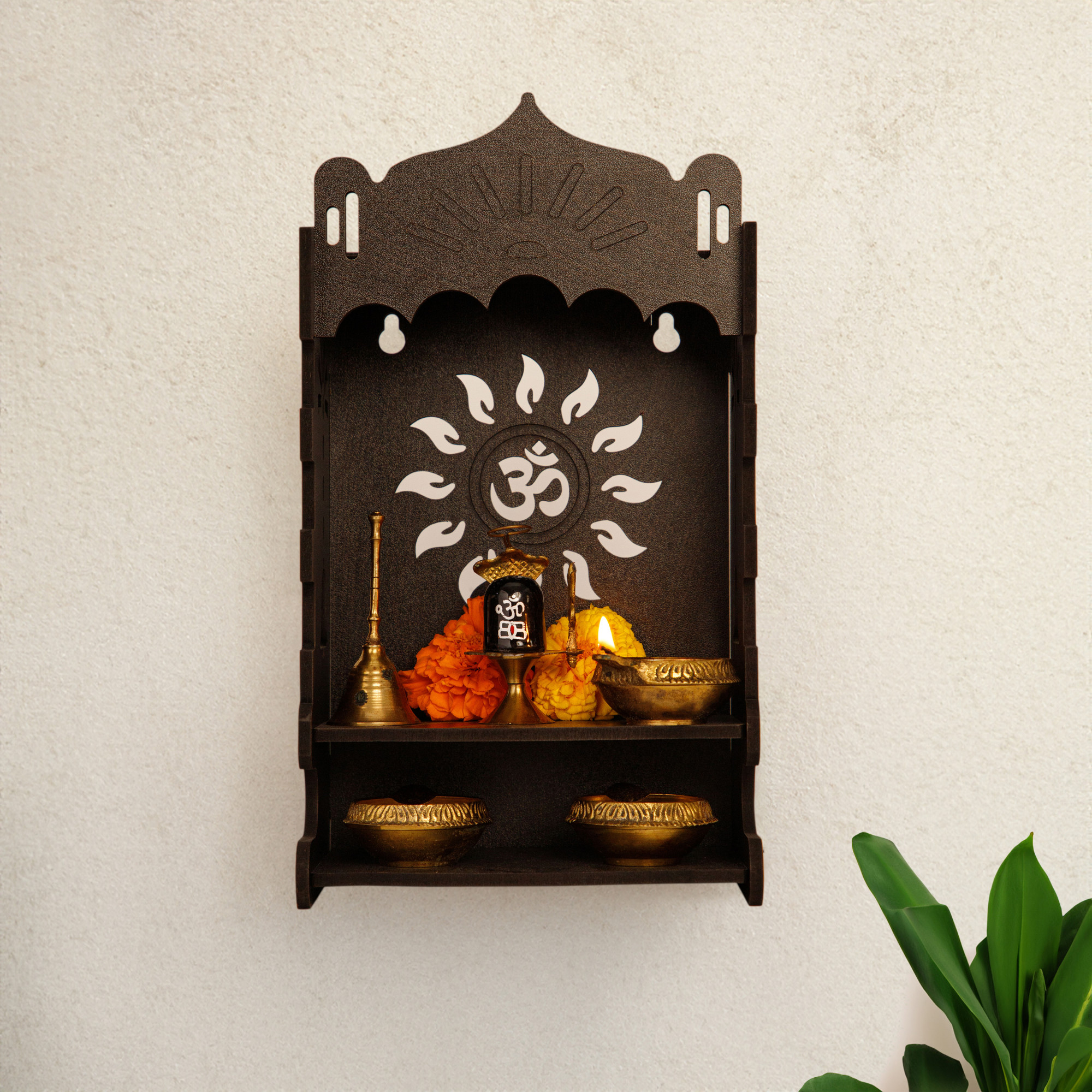 Kuber Industries Pooja Mandir | Pooja Stand for Home | Temple for Home and Office | Wall Mounted Home Temple | Pooja Mandir Stand for Home | Rudra Temple | Weinge