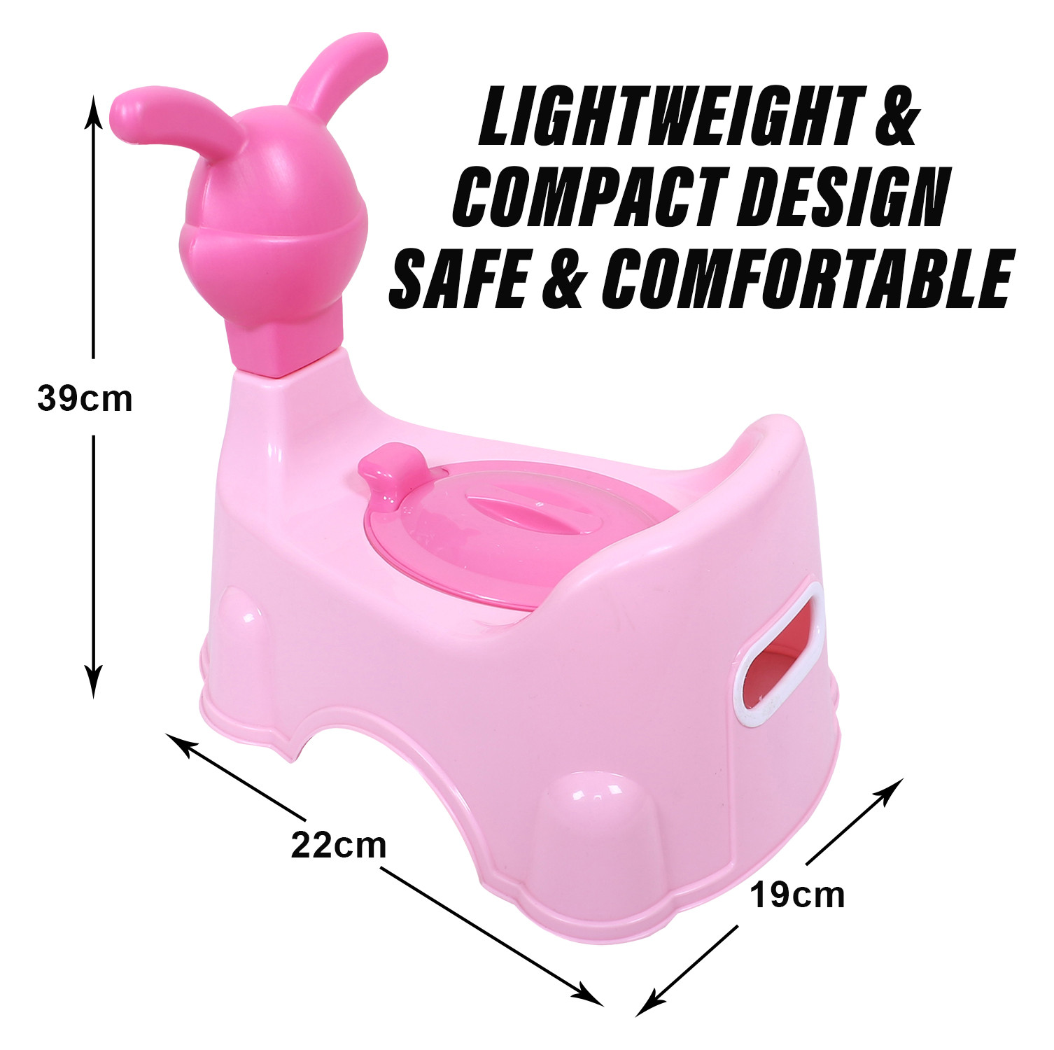 Kuber Industries Potty Toilet Trainer Seat | Plastic Potty Training Seat | Baby Potty Seat | Potty Seat For Child | Potty Training Seat for Kids | Rabbit Design | Pink