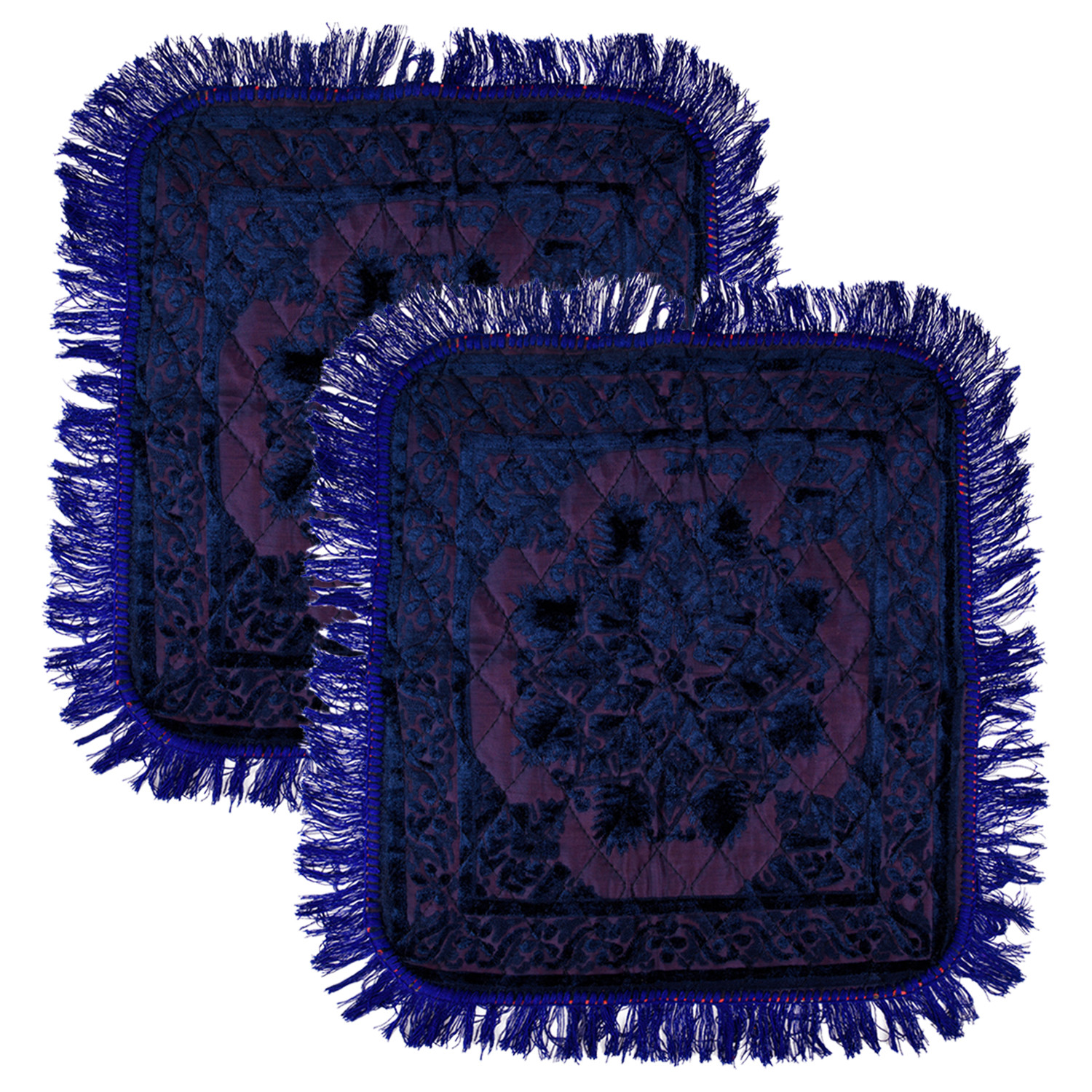 Kuber Industries Prayer Mat | Velvet Aasan Mat | Meditation Prayer Pooja Carpet Mat | Aasan Mat for Pooja | Self Pooja Prayer Mat | Traditional Aasan Prayer Mat | Blue