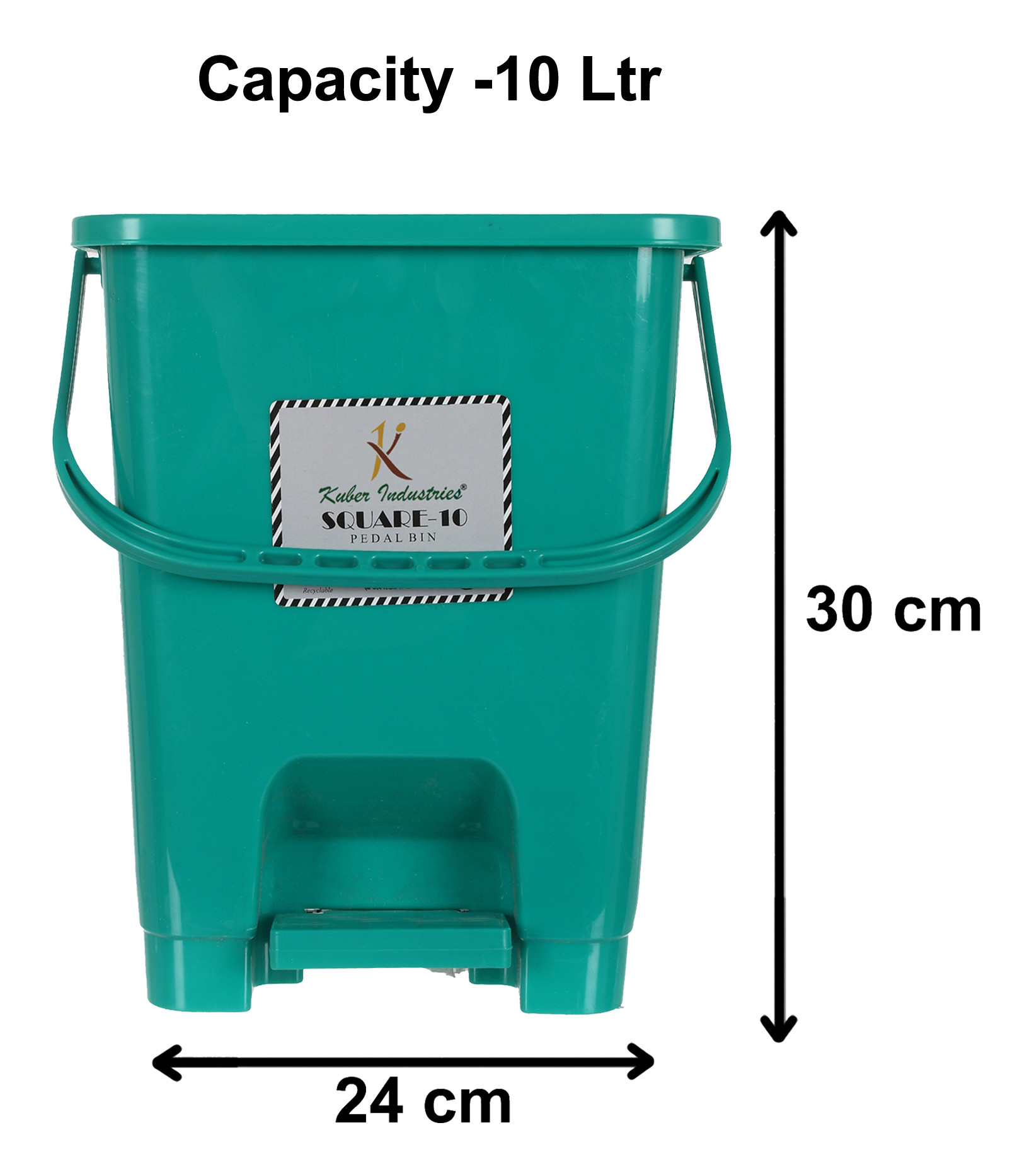 Kuber Industries Premium Plastic Pedal Dustbin 10 Ltr (Green)