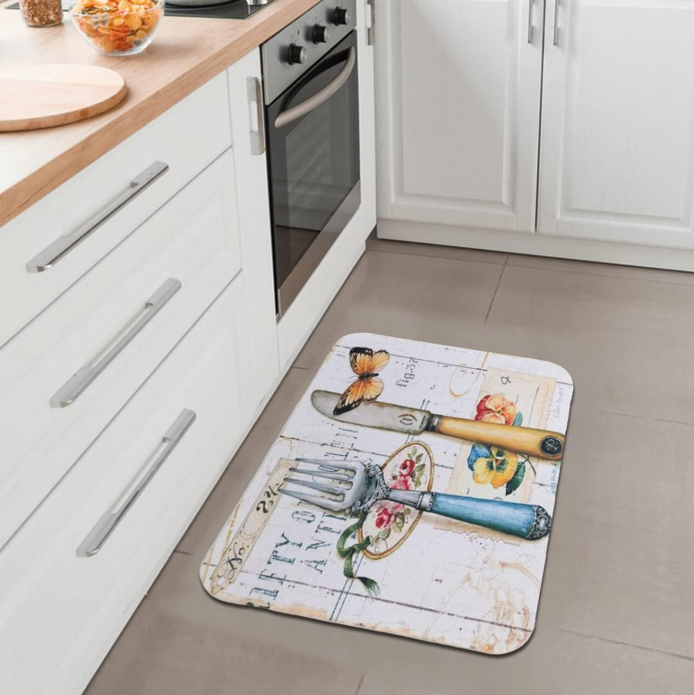 Kuber Industries PVC Kitchen Floor Mat|Anti-Skid Backing|Mats for Kitchen Floor |Easily Washable|Idol for Home, Kitchen Entrance| CF-220811 | Multi