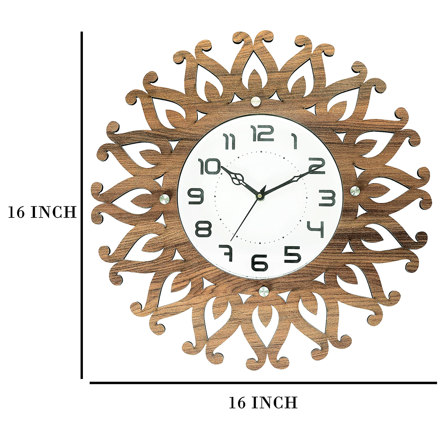 Kuber Industries Rangoli Design Wooden Wall Clock (Light Brown)-HS40KUBMART23943