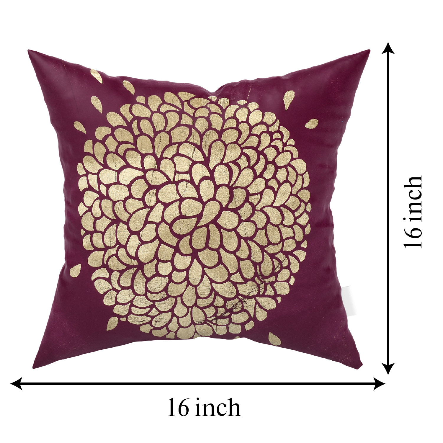 Kuber Industries Rangoli Print Soft Decorative Square Cushion Cover, Cushion Case For Sofa Couch Bed 16x16 Inch-(Purple)