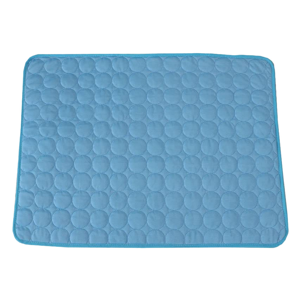 Kuber Industries Rectangular Dog &amp; Cat Bed|Premium Cool Ice Silk with Polyester with Bottom Mesh|Multi-Utility Self-Cooling Pad for Dog &amp; Cat|Light-Weight &amp; Durable Dog Bed|ZQCJ001B-XS|Blue