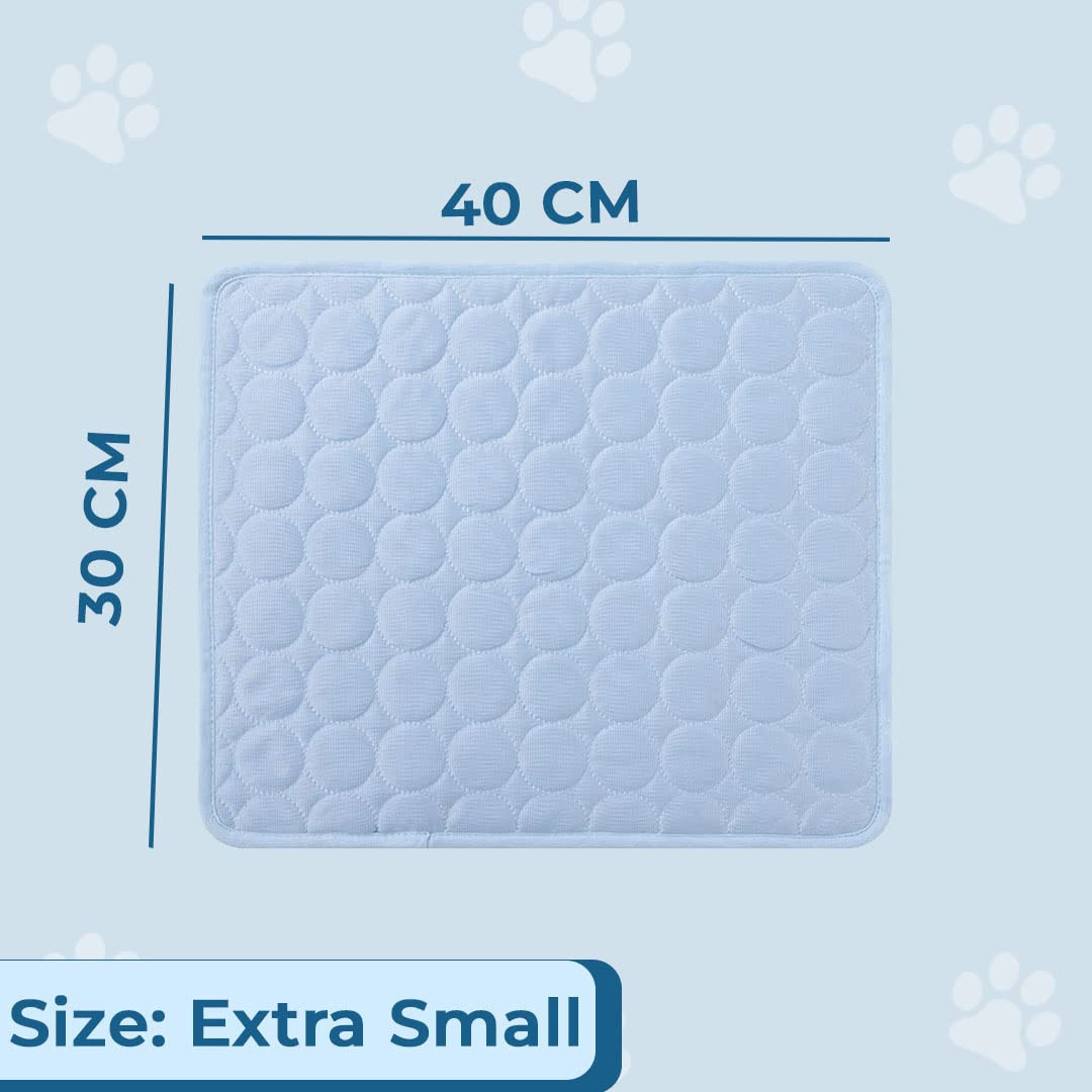 Kuber Industries Rectangular Dog & Cat Bed|Premium Cool Ice Silk with Polyester with Bottom Mesh|Multi-Utility Self-Cooling Pad for Dog & Cat|Light-Weight & Durable Dog Bed|ZQCJ001LB-XS|Light Blue