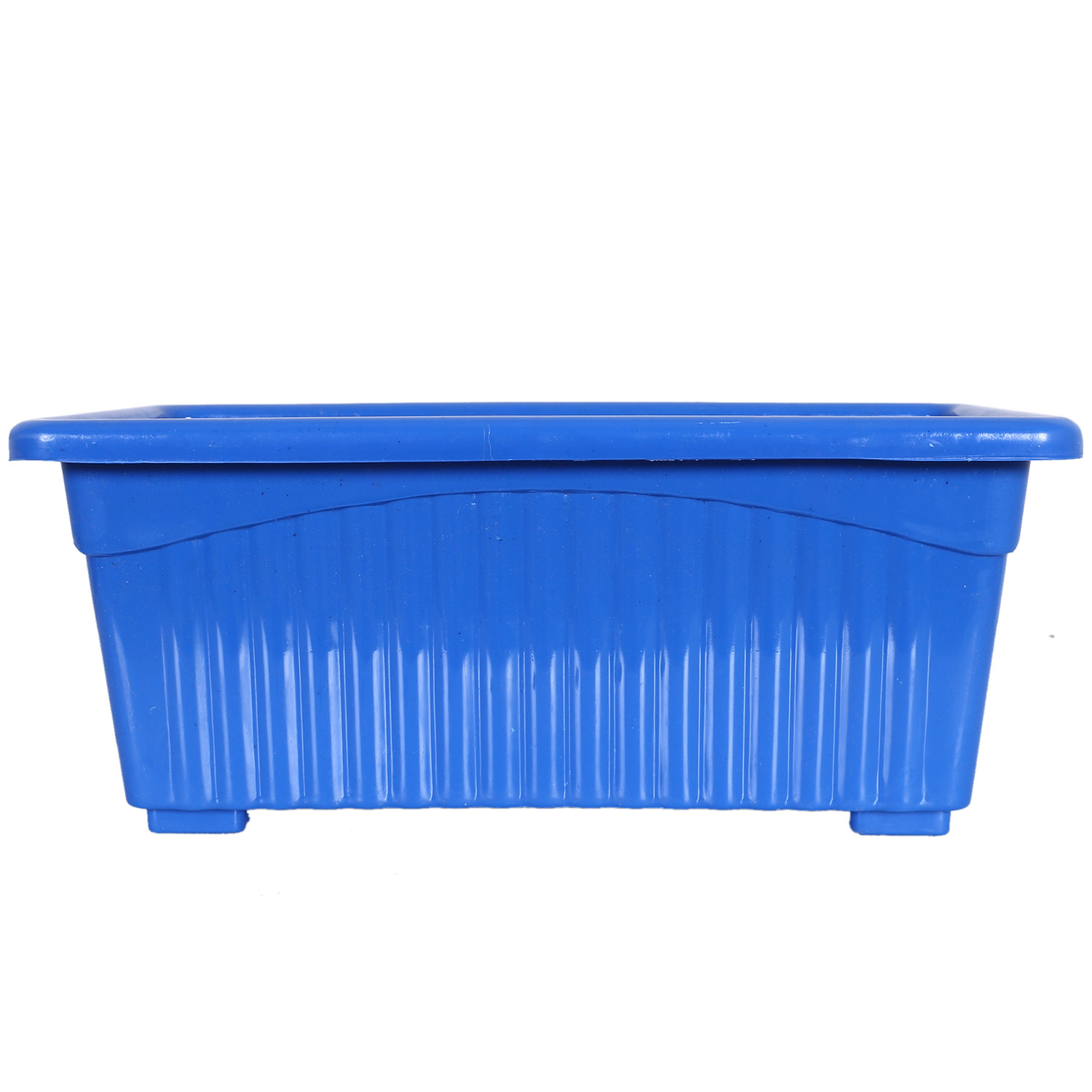 Kuber Industries Rectangular Jupiter Plastic Window Pot|Flower Planter for Home & Balcony,Garden 14 Inches (Blue)