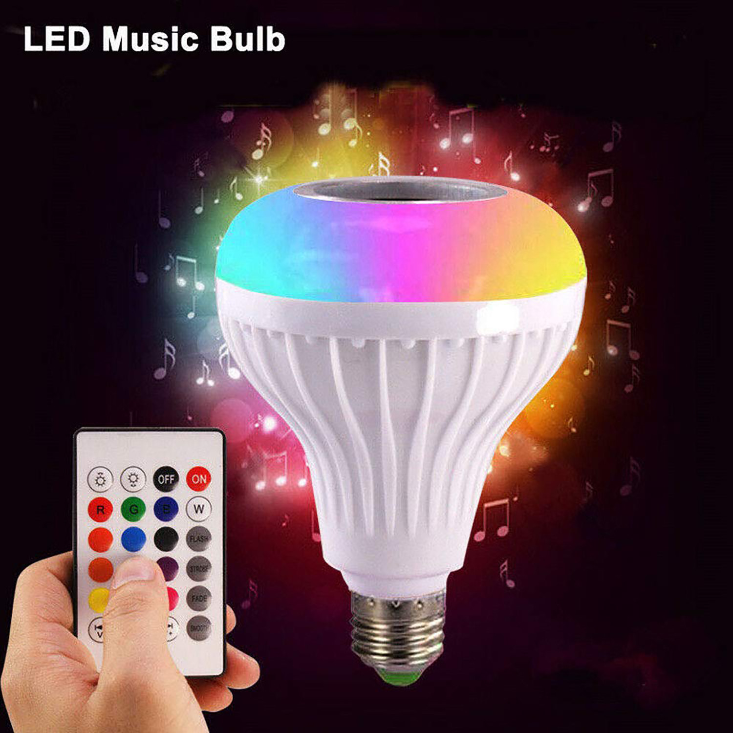 Kuber Industries RGB Bulb | Wireless Bluetooth LED Bulb with Speaker | Remote Control Music Bulb | Disco Light Bulb | Home Decoration Bulb | 12W | Multicolor
