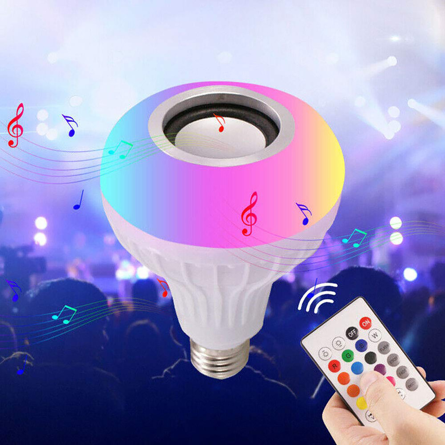 Kuber Industries RGB Bulb | Wireless Bluetooth LED Bulb with Speaker | Remote Control Music Bulb | Disco Light Bulb | Home Decoration Bulb | 12W | Multicolor