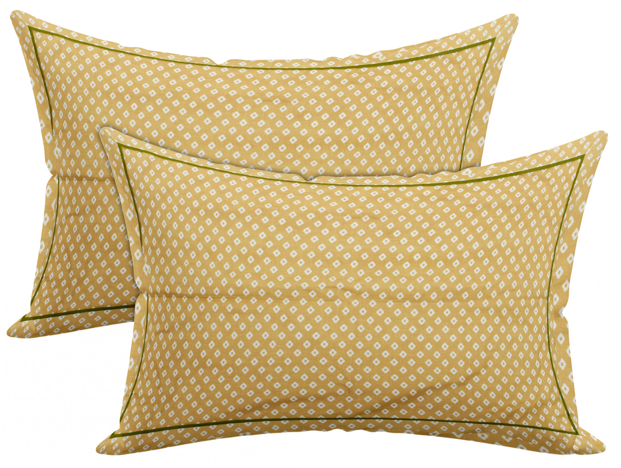 Kuber Industries Rhombus Design Cotton Pillow Covers, 18 x 28 inch,(Green)