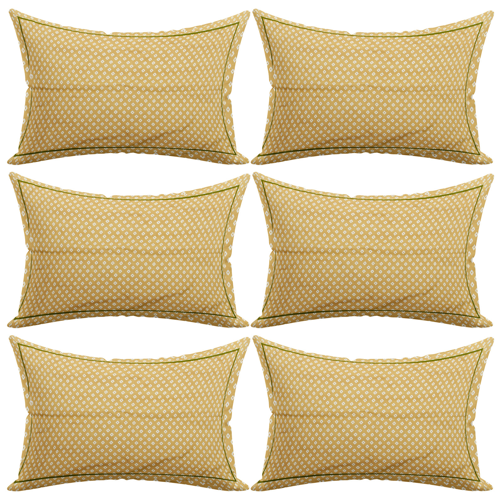 Kuber Industries Rhombus Design Cotton Pillow Covers, 18 x 28 inch,(Green)