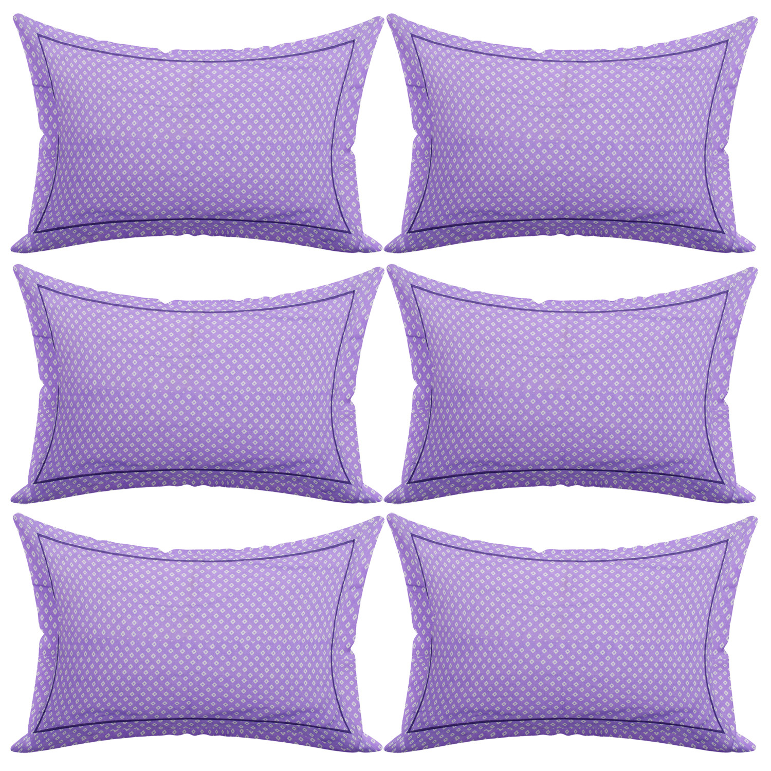 Kuber Industries Rhombus Design Cotton Pillow Covers, 18 x 28 inch,(Purple)