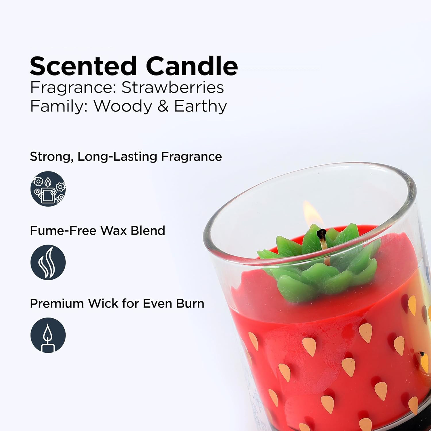 Kuber Industries Scented Candles | Fragrance Candles | Candles for Wedding | Candles for Bedroom | Birthday Candles | Valentines Day Gifts Candles | DY-230709B | Transparent
