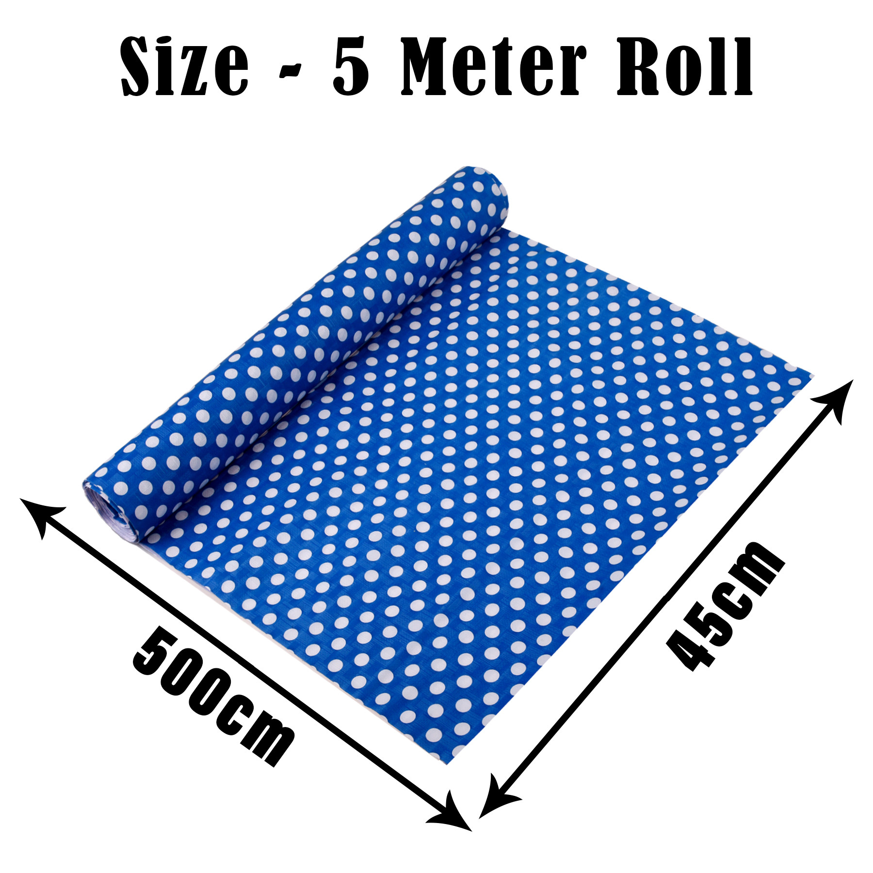 Kuber Industries Shelf Liner | Kitchen Cabinet Shelf Protector | Kitchen Liners for Cabinets and Drawers | Drawer Liner Mat | Dot-Print Shelf Liner Cabinet Mat | 5 MTR | Royal Blue