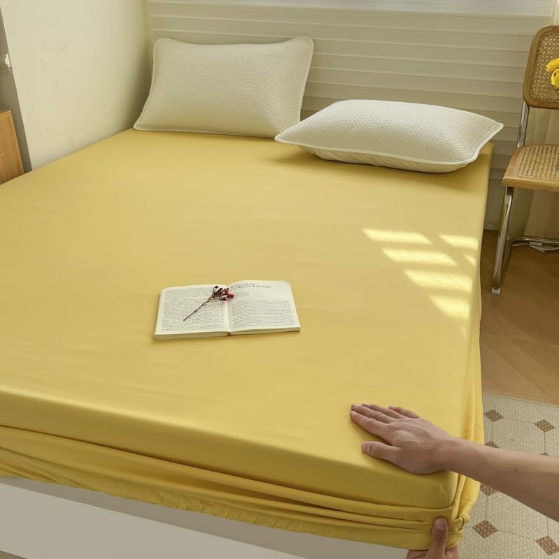 Kuber Industries Single Bed Mattress ProtectorBed Protecter With Elastic 