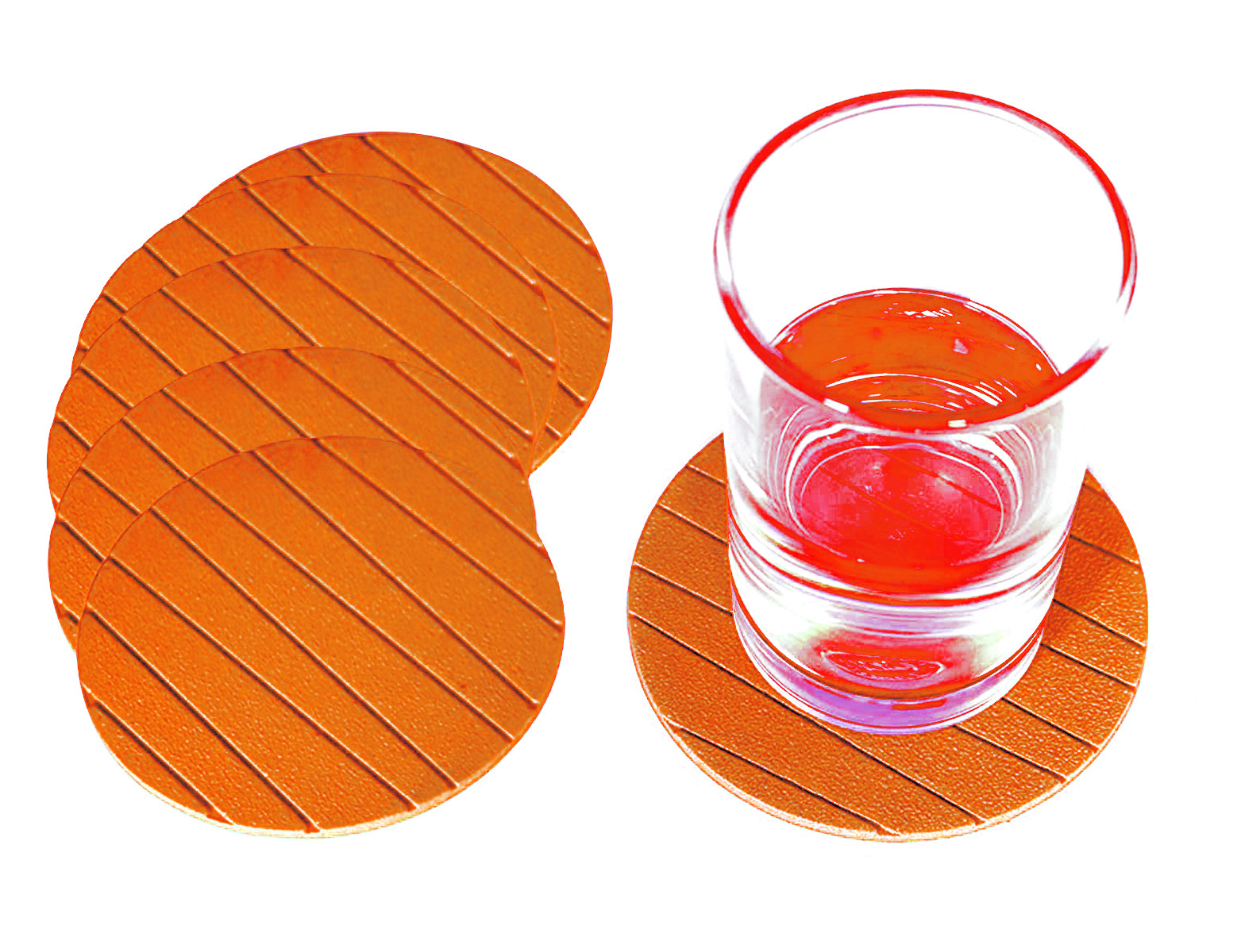 Kuber Industries Soft EVA Foam Non Slip Heat Insulation Coasters for Tea Coffee Cups Mugs Beer Cans Bar Glass (Orange)-HS_38_KUBMART21353